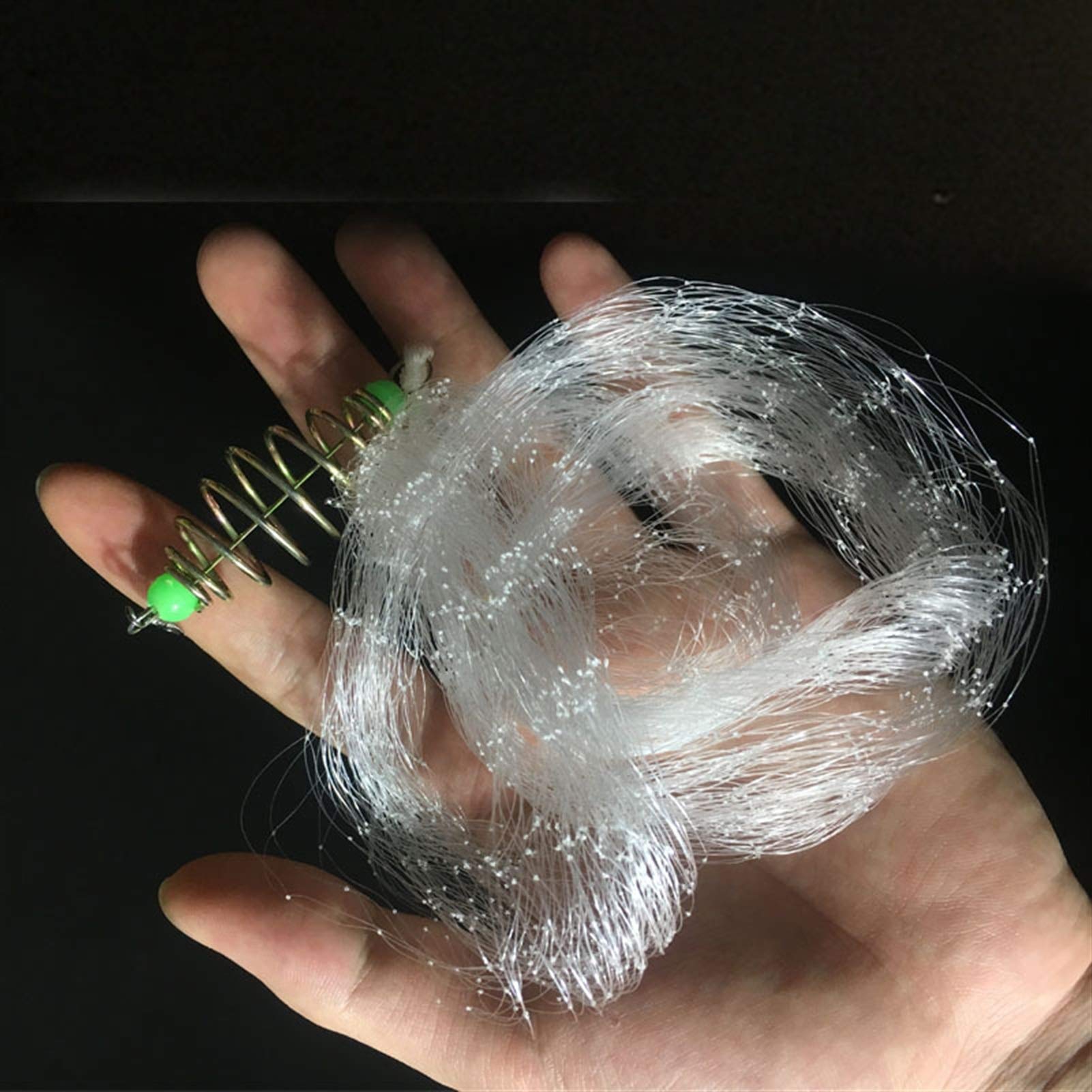 Zkenyao Copper Spring Shoal Fishing Net with Night Luminous Beads & Ball Bearing - Durable Freshwater Fishing Tool for Bass, Trout, and Catfish - Perfect for Night Fishing and Shallow Water Angling