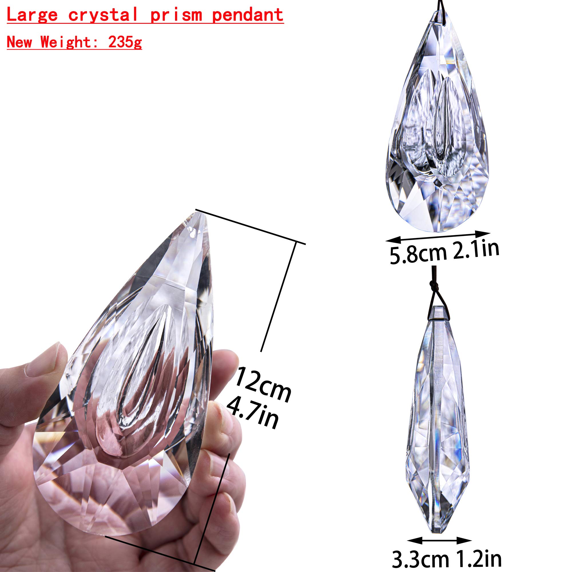 Crystal Prism Suncatcher - Faceted Clear Rainbow Maker Pendant for Windows, Gardens & Home Decor | Creates Beautiful Light Reflections for Meditation Rooms, Nurseries & Outdoor Spaces