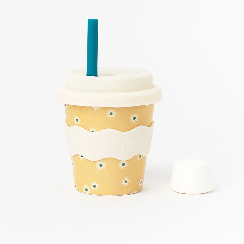 Yellow Daisy Babyccino Cup 120ml - BPA-Free Ceramic Mug for Toddlers & Kids - Perfect for Milk, Hot Chocolate & Babyccino at Home or Cafe