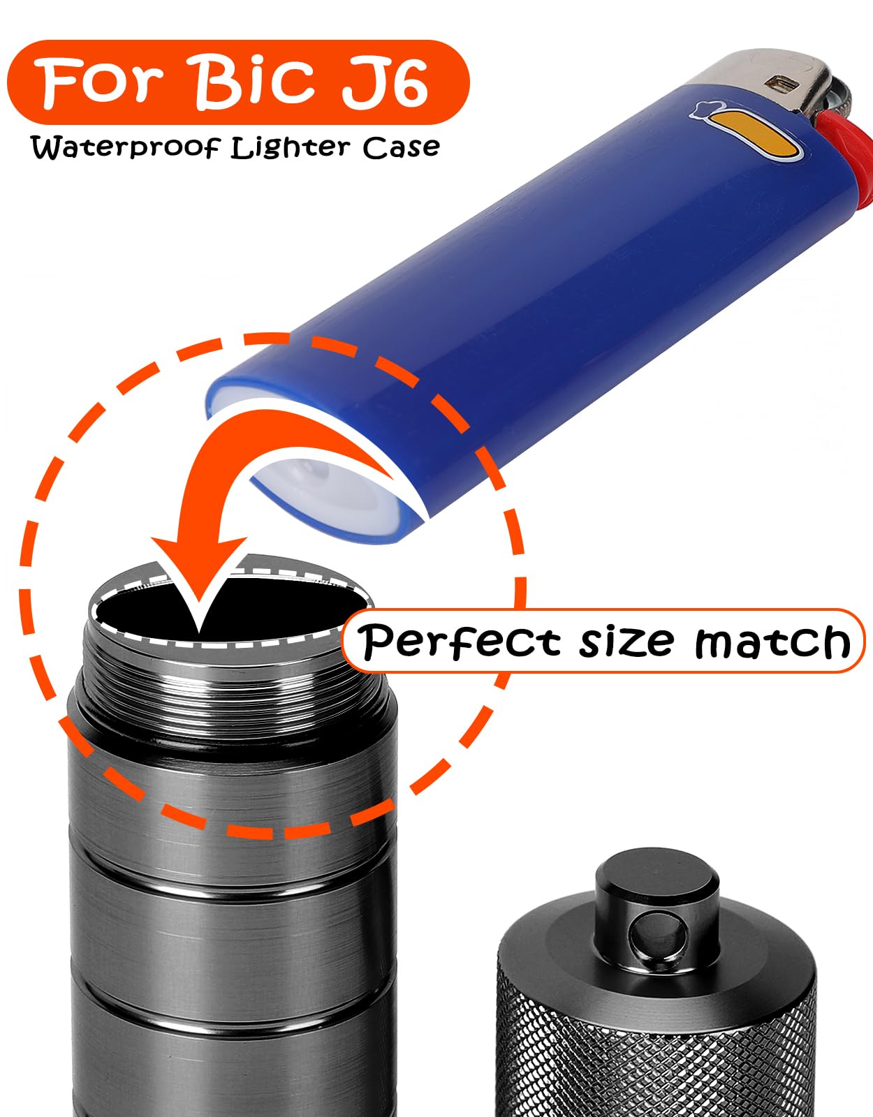 Waterproof Lighter Case Cover for BIC Regular Lighters - Durable Outdoor Survival Lighter Pouch (Black) | Perfect for Hiking, Camping, Travel & Emergency Kits | Flame Protection & Weatherproof Design
