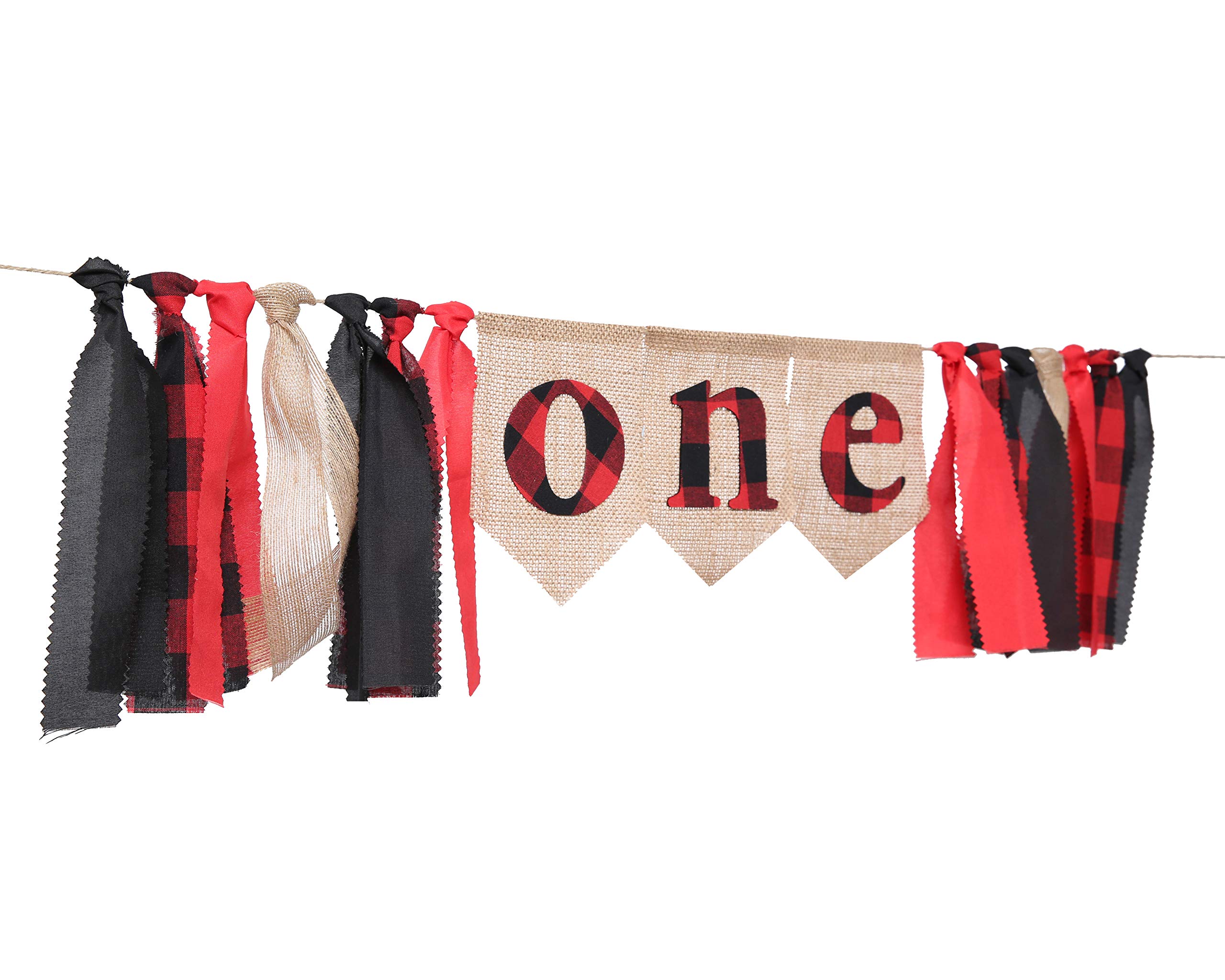 Lumberjack Birthday Banner - Buffalo Plaid Photo Booth Backdrop for 1st Birthday, Woodland Party Decor, Cake Smash & Baby Shower Supplies | Perfect for Rustic Themed Parties and Outdoor Celebrations