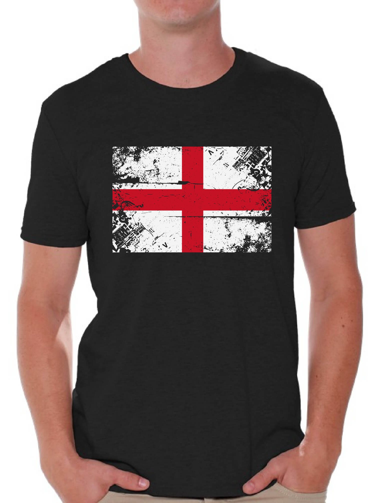 England Flag T-Shirt for Men - Patriotic English Gifts for Him - Perfect for Football Matches, National Pride & Casual Wear
