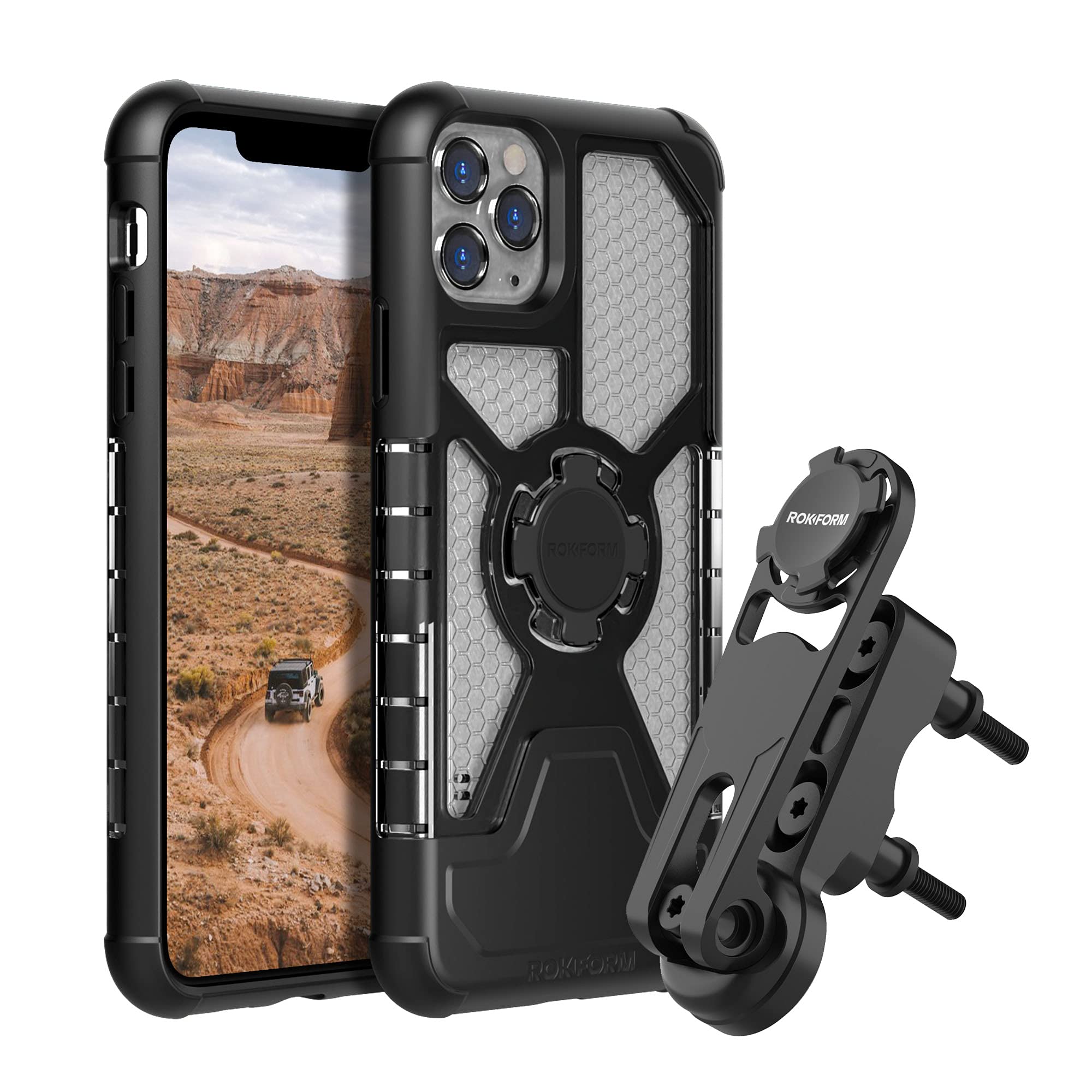 Rokform Crystal Clear Case for iPhone 11 Pro Max with Secure Motorcycle Phone Mount - Durable Protection & Hands-Free Riding Accessories for Bikers & Commuters