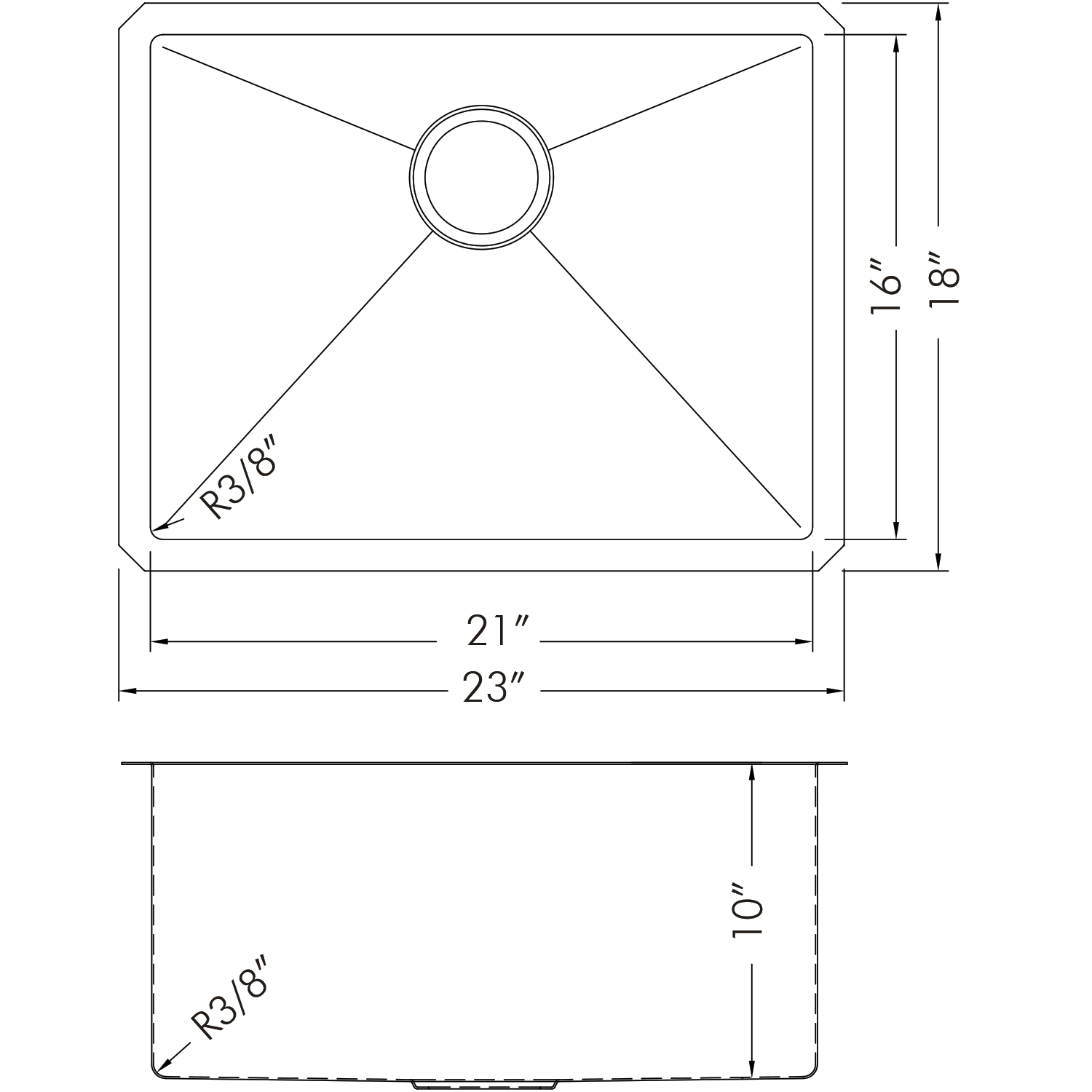 Premium 18G Stainless Steel Undermount Kitchen Sink - 23