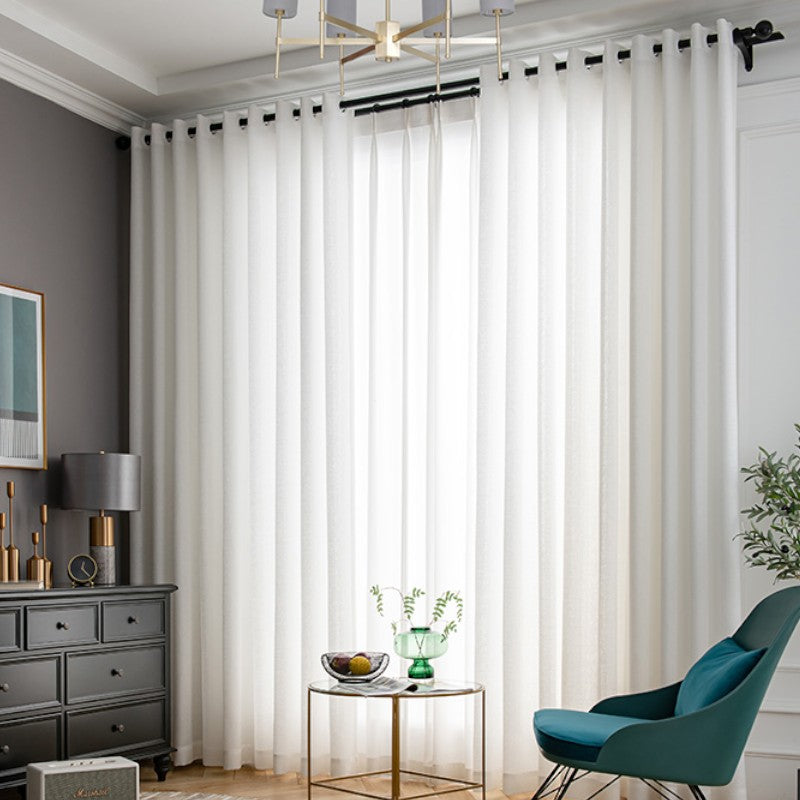 Isadora Linen Sheer Light Filtering Privacy Custom Window Curtains - Elegant Home Decor for Living Room & Bedroom