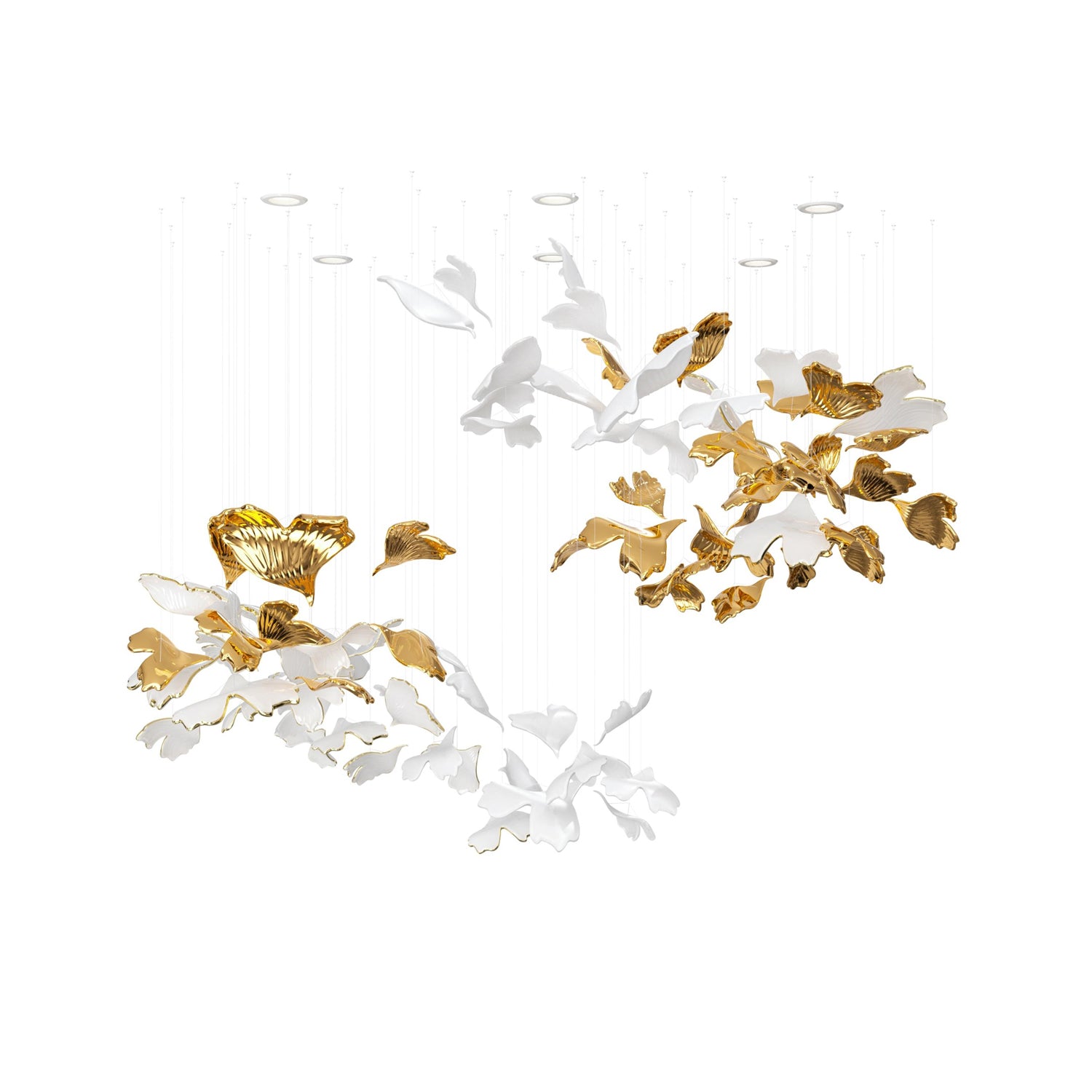 Elegant Ginkgo Tree Chandelier - Handcrafted Modern Leaf Design Ceiling Light Fixture for Living Room, Dining Room, Bedroom Decoration | Perfect for Home, Cafe, Restaurant Lighting