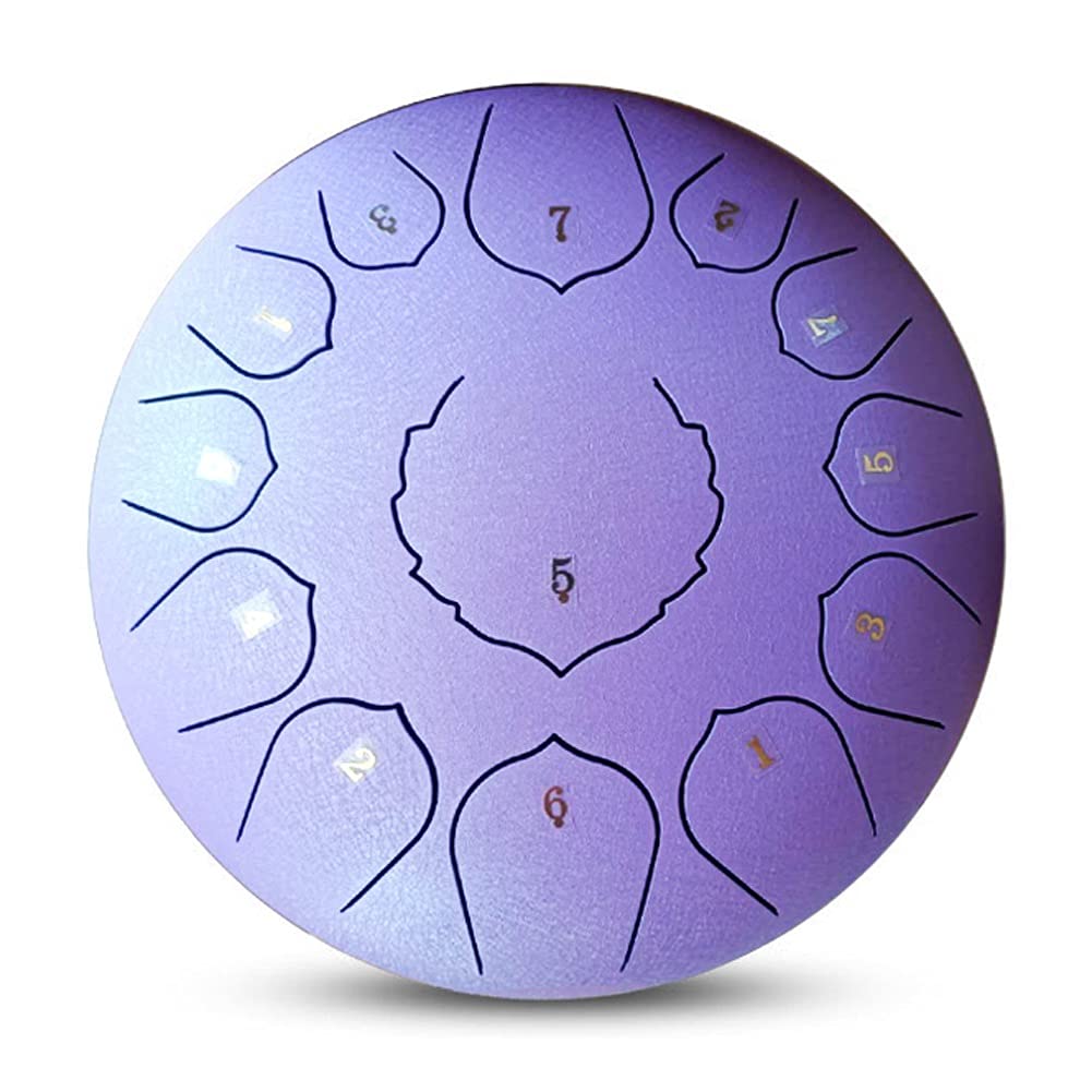 12 Inch Steel Tongue Drum - 13 Notes C Key Percussion Instrument with Mallets, Stickers & Gig Bag | Professional German-Made Tank Drum for Meditation, Music Therapy & Relaxation