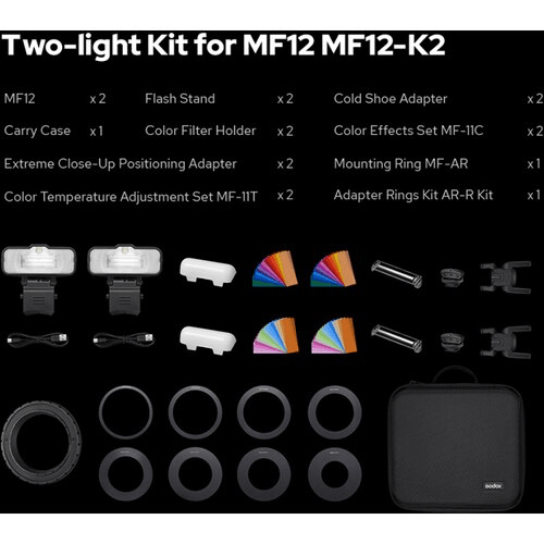 Godox MF12 Macro Flash 2 Light Kit for DSLR & Mirrorless Cameras - Perfect for Jewelry, Watch & Product Photography