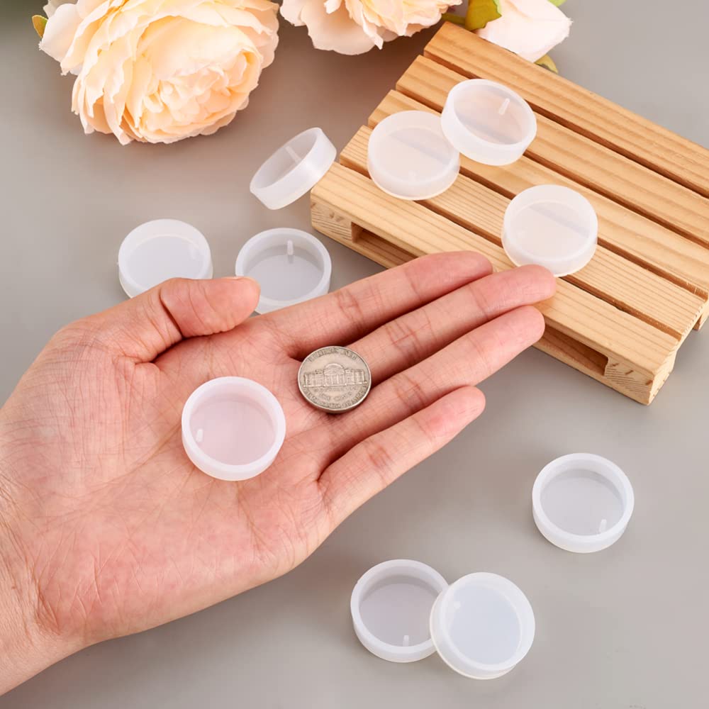 10pcs Clear Round Resin Jewelry Casting Molds with Hanging Hole - Silicone Pendant Molds for DIY Epoxy, UV Resin & Soap Making - Perfect for Necklaces, Keychains & Handmade Craft Gifts
