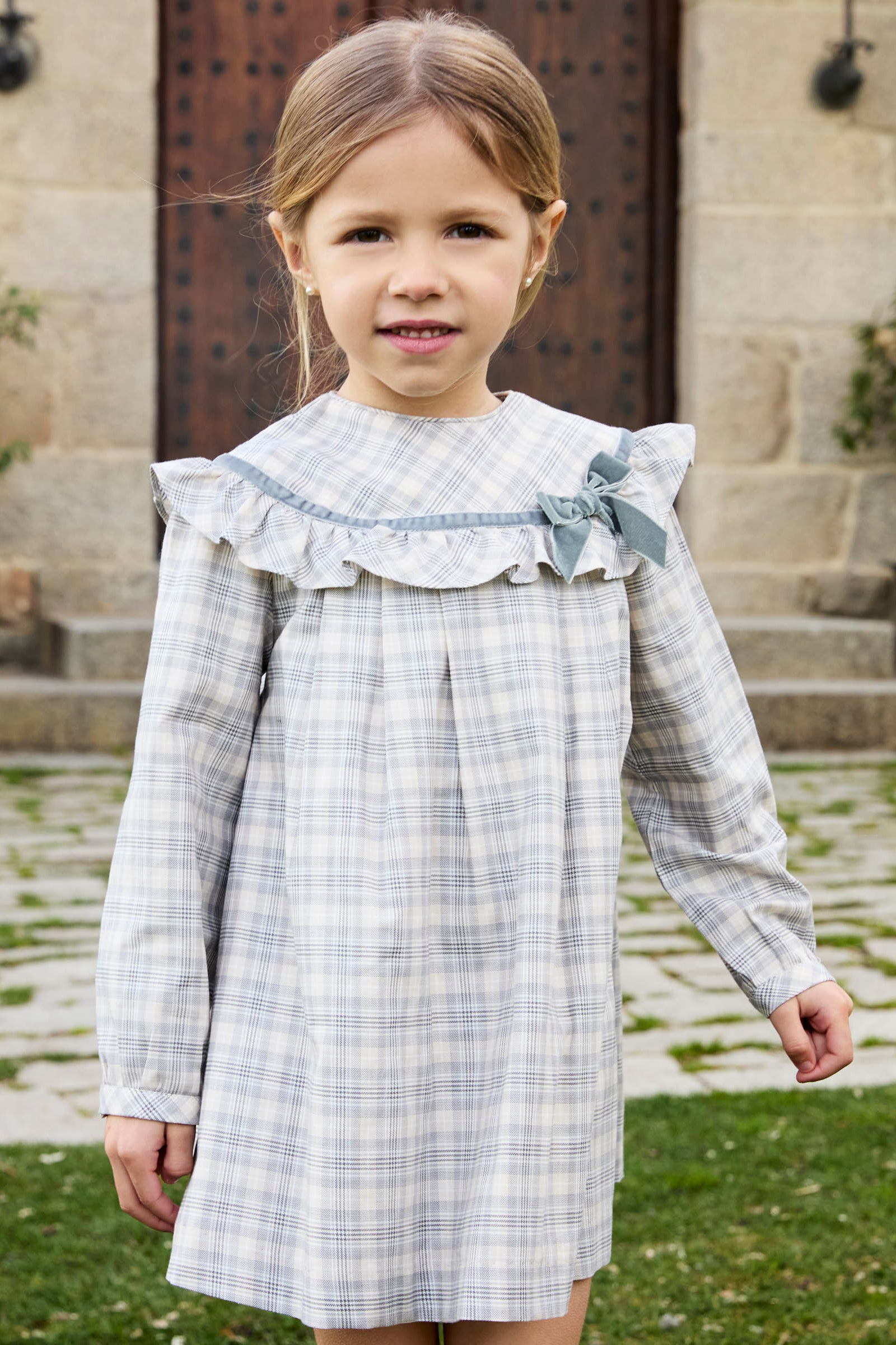 Violet Stone Tartan Dress for Women - Elegant Plaid A-Line Dress with Pockets, Perfect for Fall, Winter, and Holiday Parties | Office Wear, Christmas Outfits, and Casual Dates