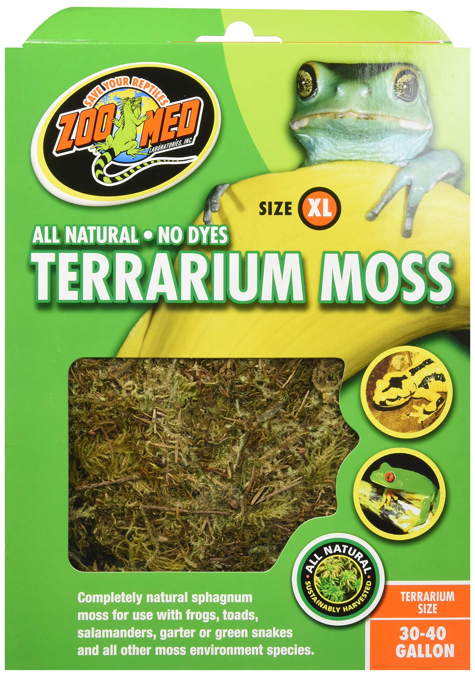 Premium Zoo Med Terrarium Moss - Natural Terrarium Substrate for Reptiles, Amphibians & Vivariums | Ideal for Habitat Decoration, Moisture Retention & Bioactive Setups