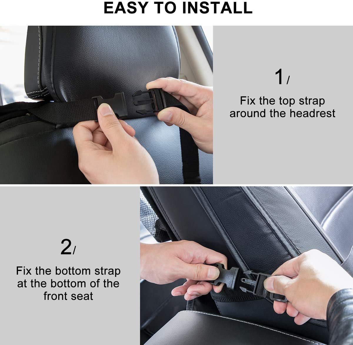ONE PIX Backseat Car Organizer Mats - Waterproof Back Seat Storage Organizer with Tablet Holder for Kids | Toddler Car Seat Organizer | Travel Accessories & Road Trip Essentials for Family Vacations, Long Drives and Daily Commutes