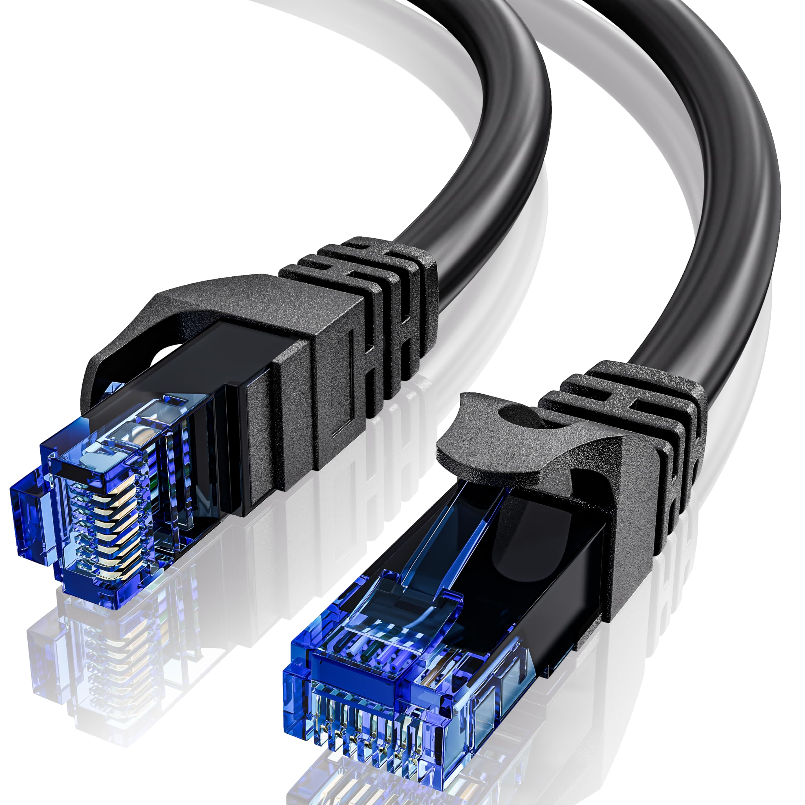 3m Cat 6 Ethernet Cable - High Speed Gigabit Network Cable 250MHz 1Gbps, 3 Meter UTP 23AWG Round LAN Cable in Black - Perfect for Router, Switch, Modem, Smart TV, Laptop, Xbox & PS5 Gaming Setup