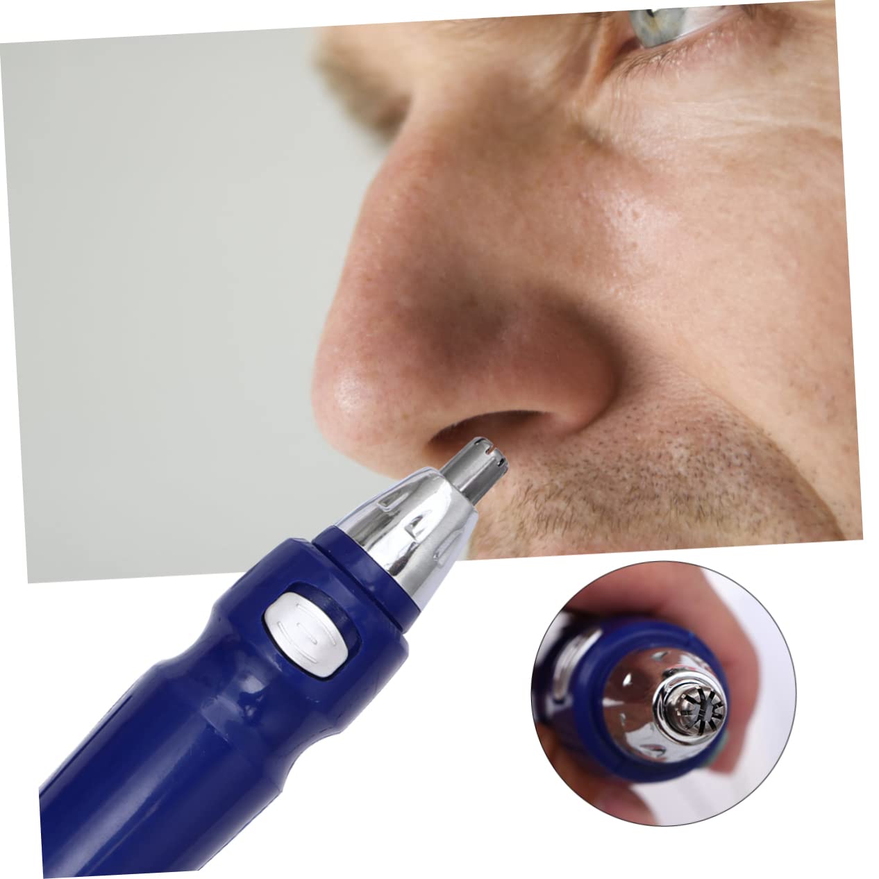 Housoutil 3-Piece Painless Nose & Ear Hair Trimmer Set - Rechargeable Facial Hair Remover for Men, Eyebrow Shaper & Nose Hair Cutter - Blue (Perfect for Travel, Grooming Kits & Personal Care)