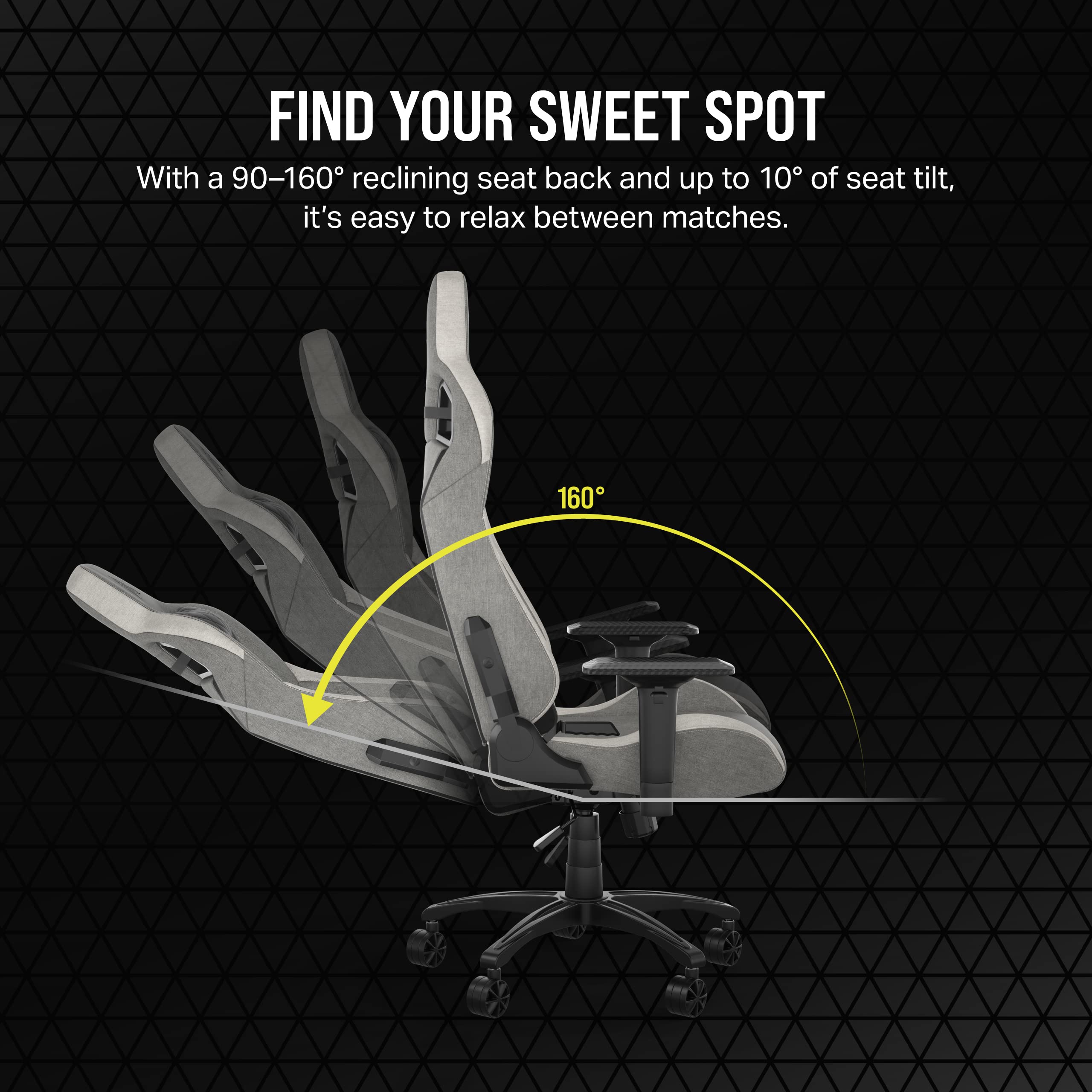 Corsair T3 Rush Fabric Gaming Chair (2023) - Ergonomic Racing Style PC Chair with Memory Foam Lumbar Support & Adjustable Height - Soft Gray & White Fabric for Home Office & Esports Gaming Setup