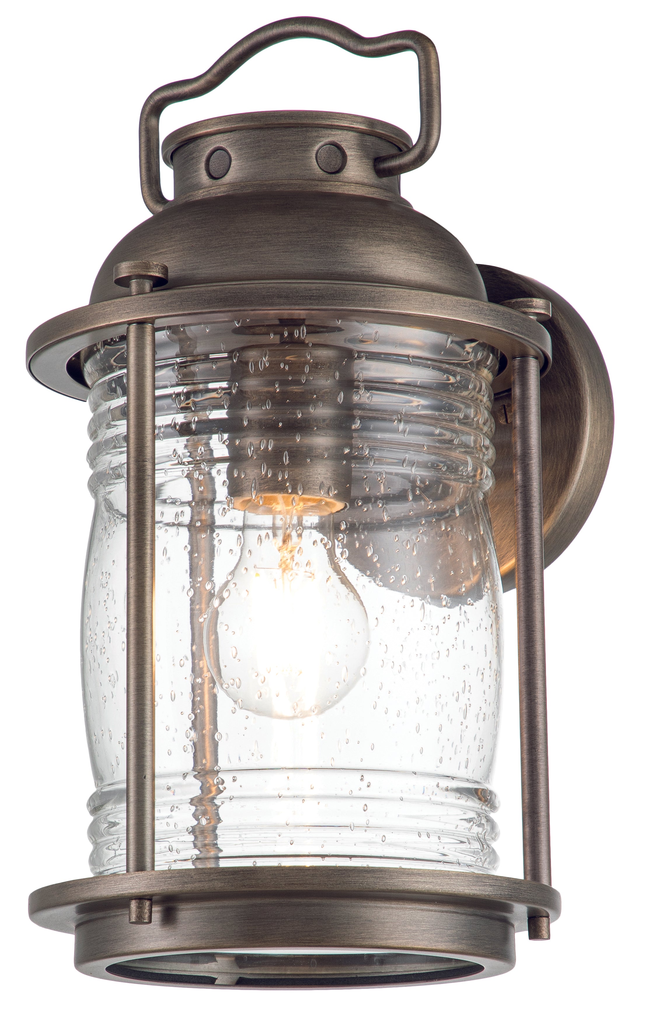 Ashland Bay Small/Medium/Large Wall Lantern - Weathered Zinc/Burnished Bronze Finish Outdoor Lighting for Patio, Garden & Porch Decor