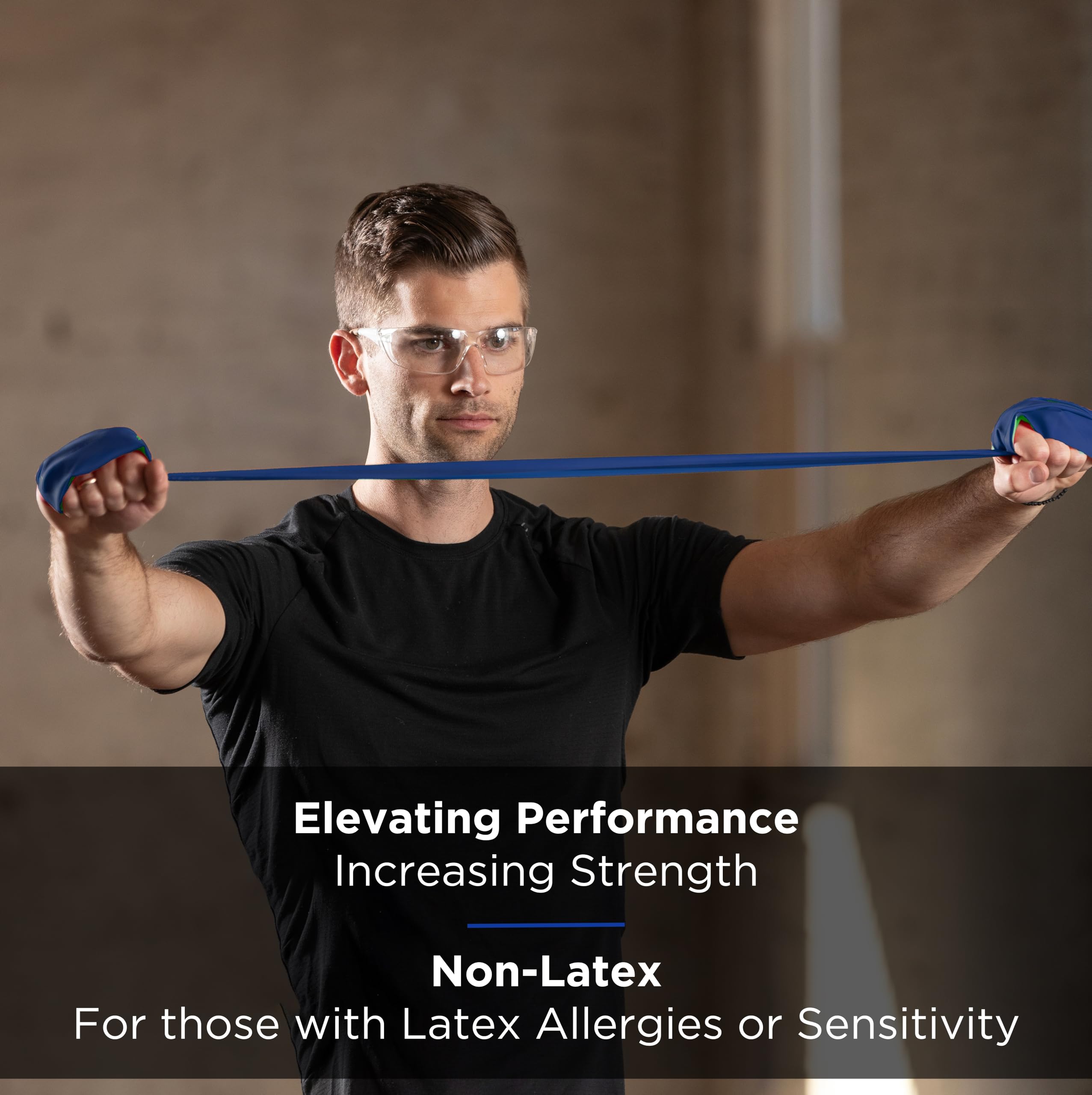THERABAND Resistance Bands Set - Professional Elastic Exercise Bands for Full Body Workout, Strength Training, Physical Therapy & Pilates (Blue/Black/Silver) | Home Gym, Rehabilitation & Fitness Training Equipment