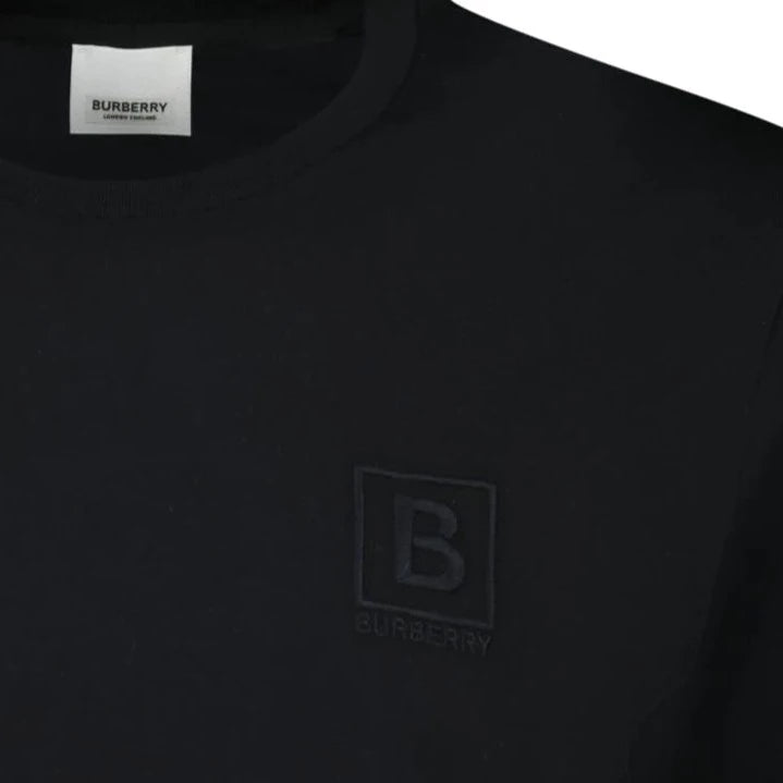 Burberry Black Jenson Logo T-Shirt for Men - Classic Cotton Crewneck Tee with Signature Logo - Perfect for Casual Wear, Street Style & Everyday Outfits