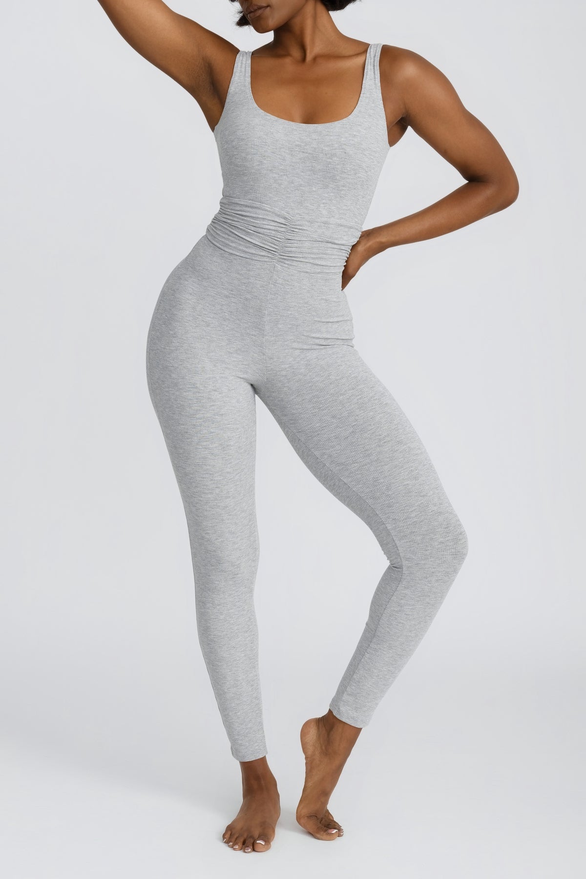 Naida Ruched Romper for Women - Stylish One Piece Jumpsuit with Flattering Ruched Detail in Misty Color | Perfect for Summer Outfits, Beach Vacations & Casual Wear
