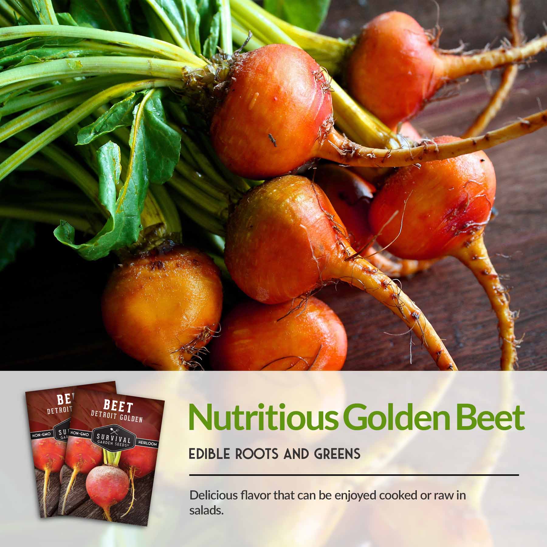 Premium Detroit Golden Beet Seeds for Planting - Non-GMO, Heirloom Variety - Perfect for Home Gardens, Urban Farming & Organic Gardening