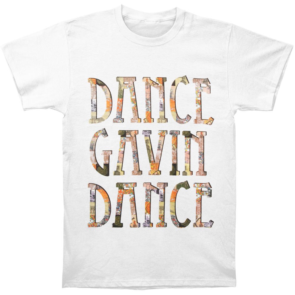 Dance Gavin Dance Men's Collage Logo T-Shirt XX-Large White - Casual Streetwear for Concerts & Fan Merch Collectors