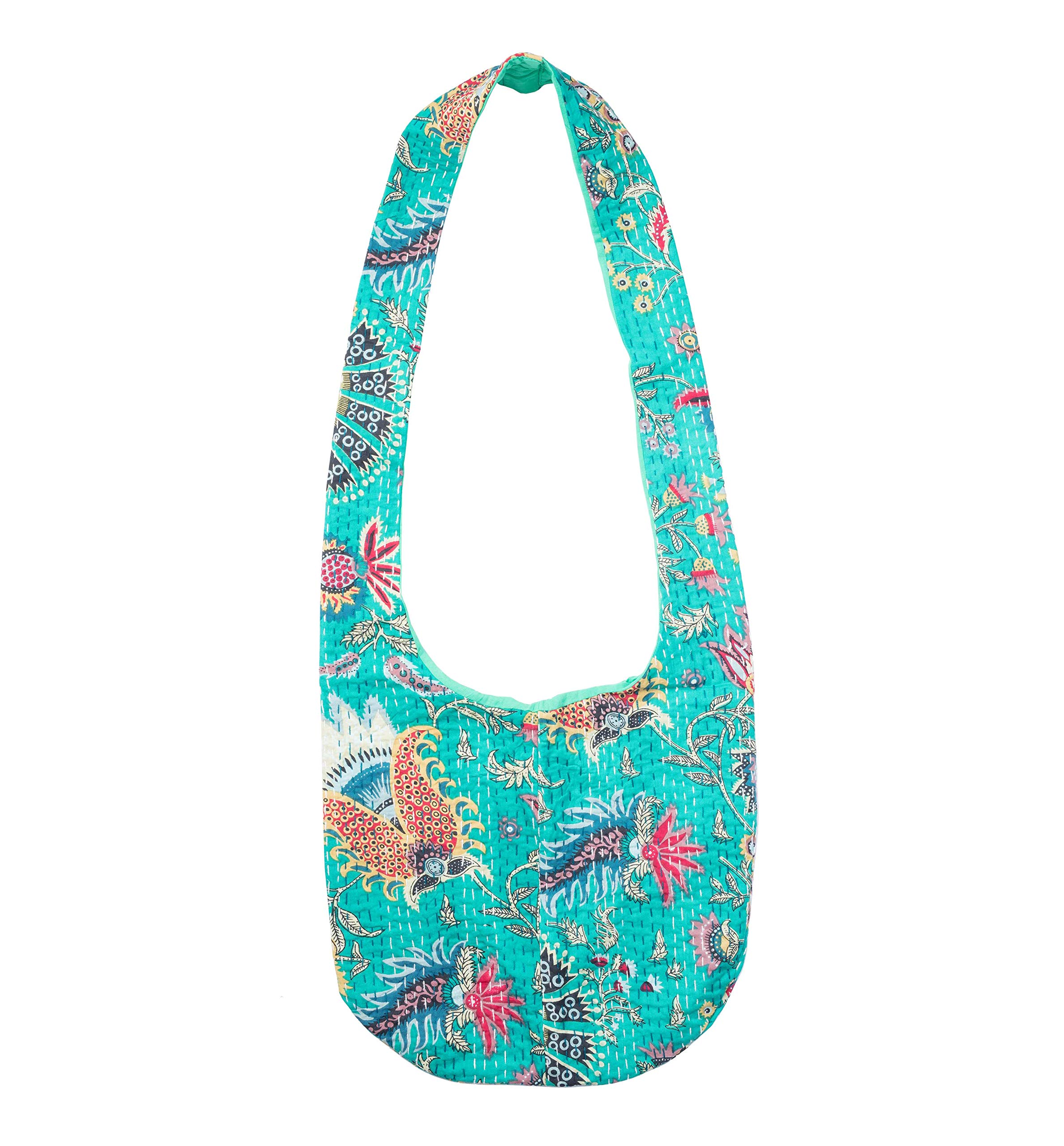 Handmade Kantha Fabric Sling Bag for Women - Unique Boho Crossbody Purse, Stylish Shoulder Bag for Shopping, Travel & Everyday Use
