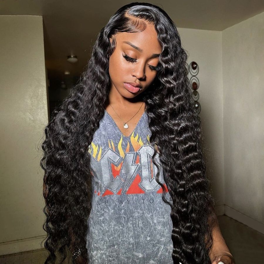 WOWANGEL 34 Inch 13X6 HD Lace Full Frontal Wig - Long Straight Human Hair Wig for Women, Natural Black, Glueless & Pre-Plucked | Perfect for Daily Wear, Cosplay, and Special Occasions
