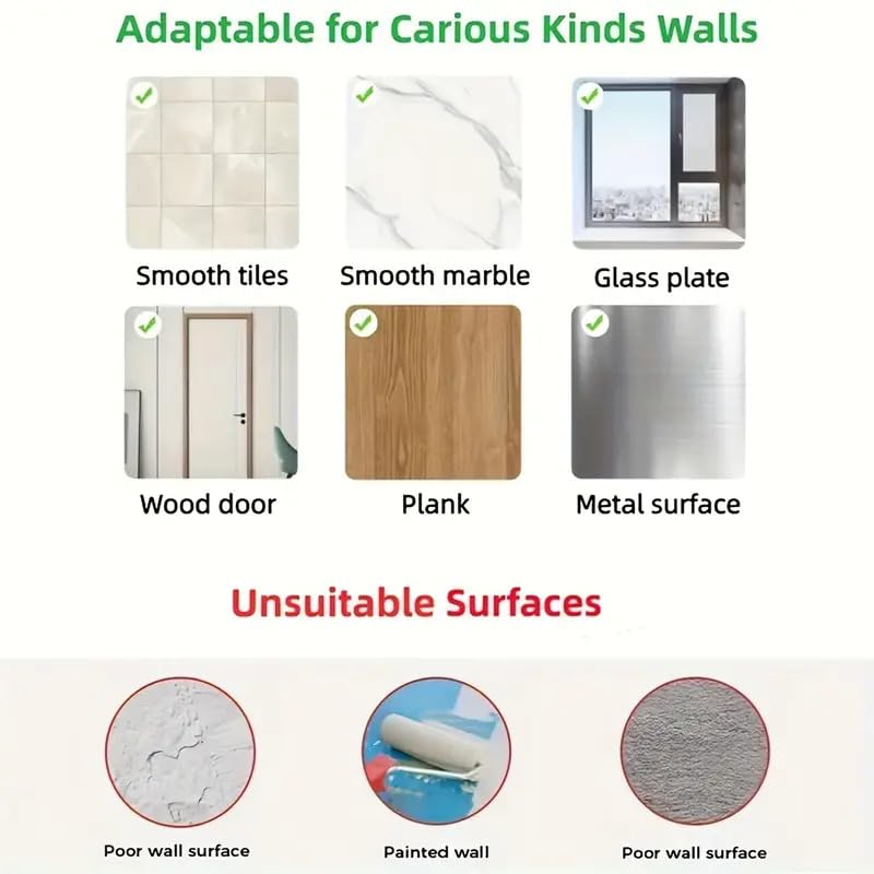 5Pcs Heavy Duty Self Adhesive Wall Hooks - No Drill Needed for Hanging Clothes, Towels, Bathroom Accessories & Napkin Holders | Waterproof, Clear & Reusable | Perfect for Home, Office & Dorm Organization
