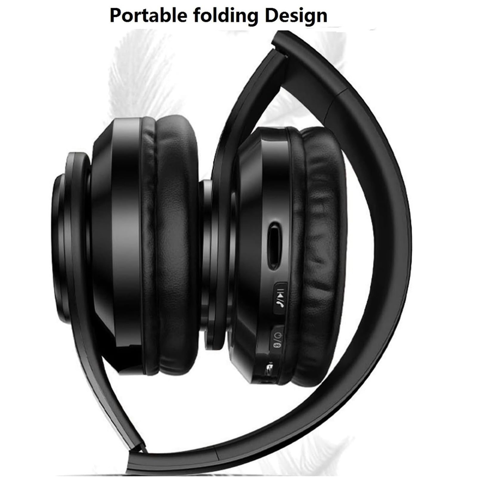 ZZOSRDR Bluetooth Headphones Over Ear - Foldable Lightweight Wireless Headset with Built-in Mic, FM, SD/TF Card Slot | Perfect for Online Classes, Office Work, PC Gaming & Phone Calls