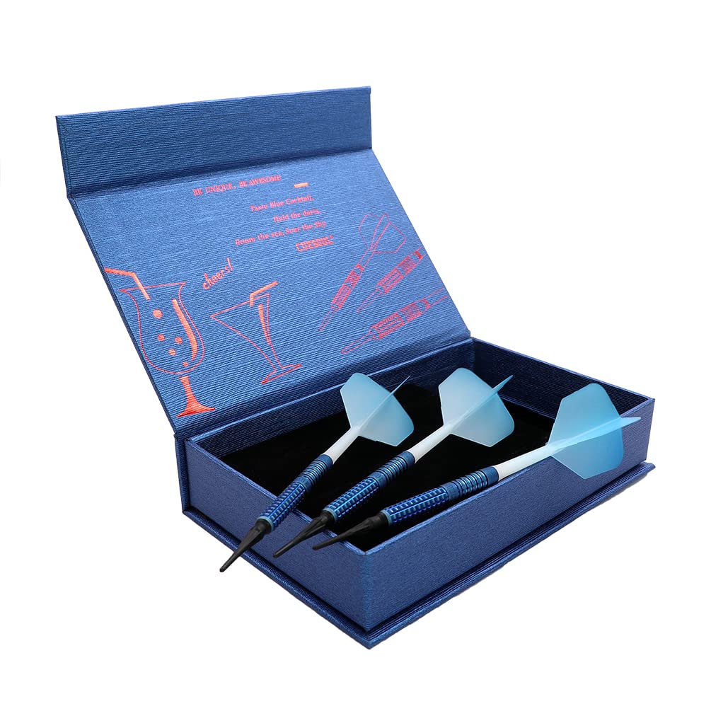 CUESOUL 90% Tungsten Soft Tip Darts Set - 19g/20g/21g Oil Paint Finish for Cocktail, COLA Beer & Draft Beer - Perfect for Bars, Pubs & Home Game Rooms