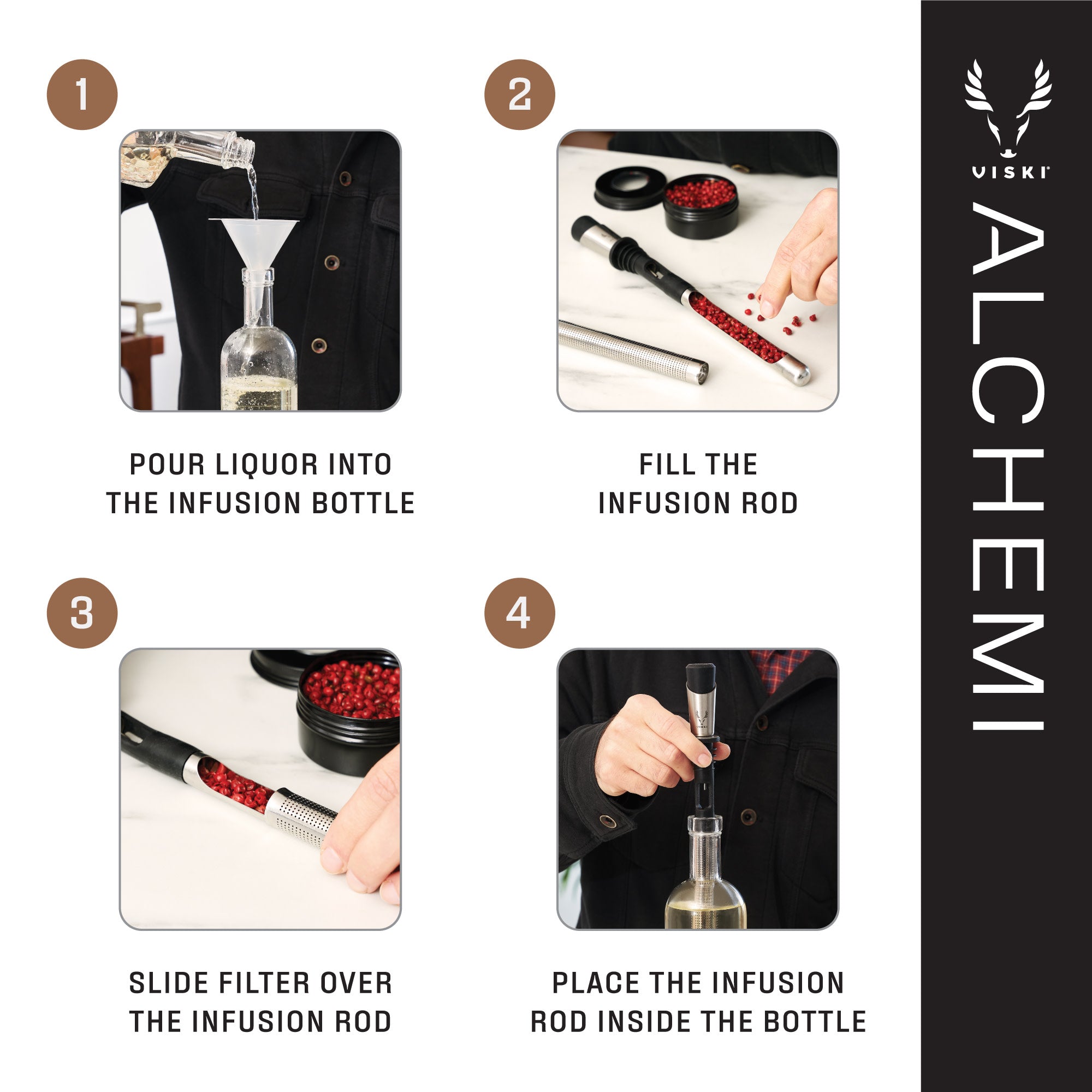 Premium Alchemi Spirits Infusion Kit - DIY Cocktail & Mocktail Mixer Set with Natural Flavors - Perfect for Home Bartending, Gifts & Party Mixology