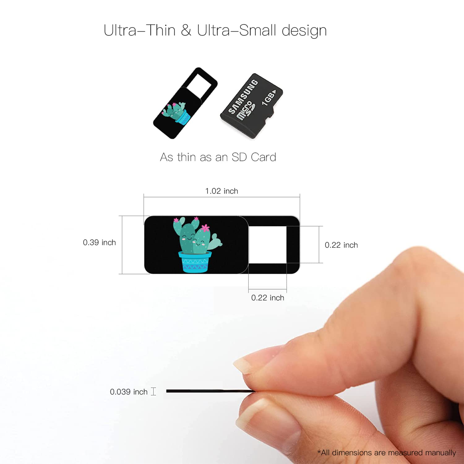 Ultra-Thin 0.032in Webcam Cover for Laptop & Smartphone - Privacy Protection for Work & Travel