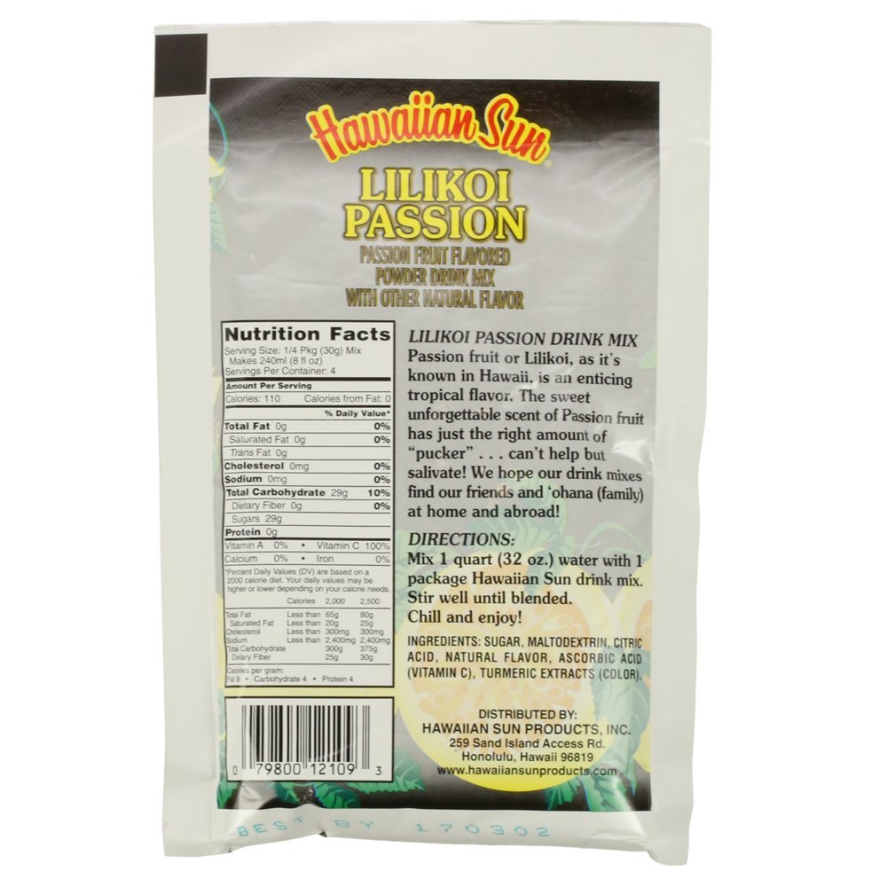 Hawaiian Sun Lilikoi Passion Drink Powder 4.16oz - Tropical Refreshment
