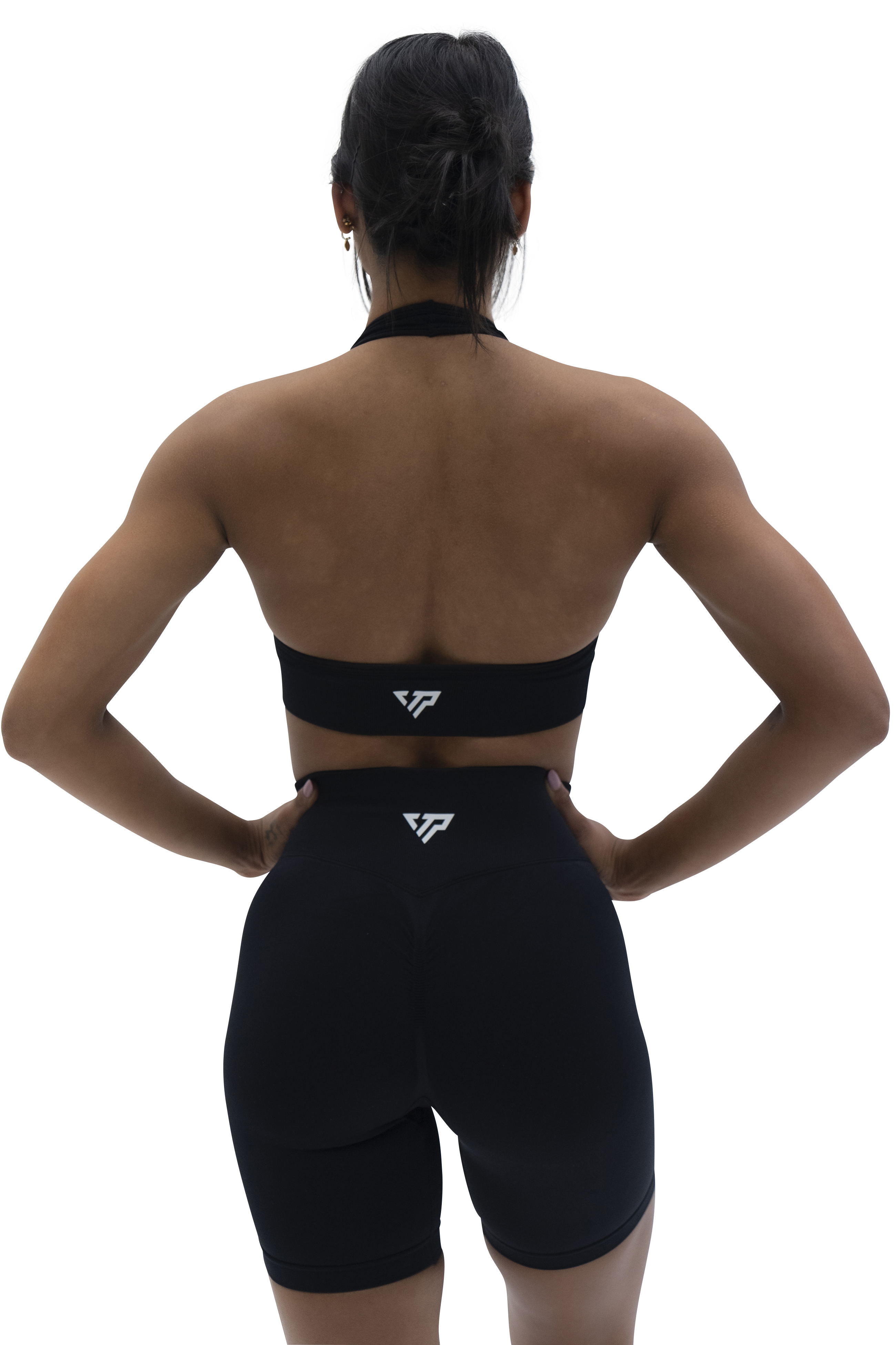 CORE HALTER BRA - Comfortable & Supportive Women's Sports Bra in Midnight Black for Yoga, Running & Workouts
