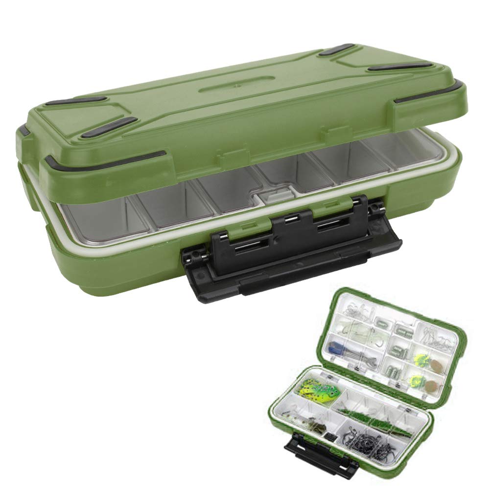 HERCHR Waterproof Fishing Tackle Box - Durable Plastic Bait Storage Container for Lures, Hooks & Fishing Accessories - Perfect for Freshwater & Saltwater Fishing Trips, Boat Storage & Outdoor Adventures