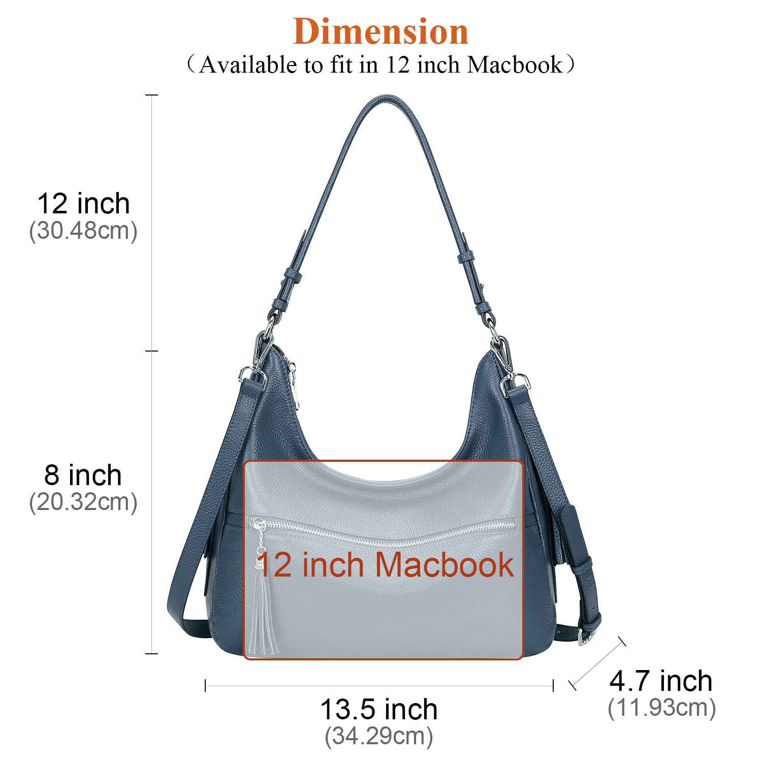 Genuine Leather Hobo Bags for Women - Soft Medium Shoulder Purse & Handbag - Stylish Casual Crossbody Bag for Work, Travel & Everyday Use