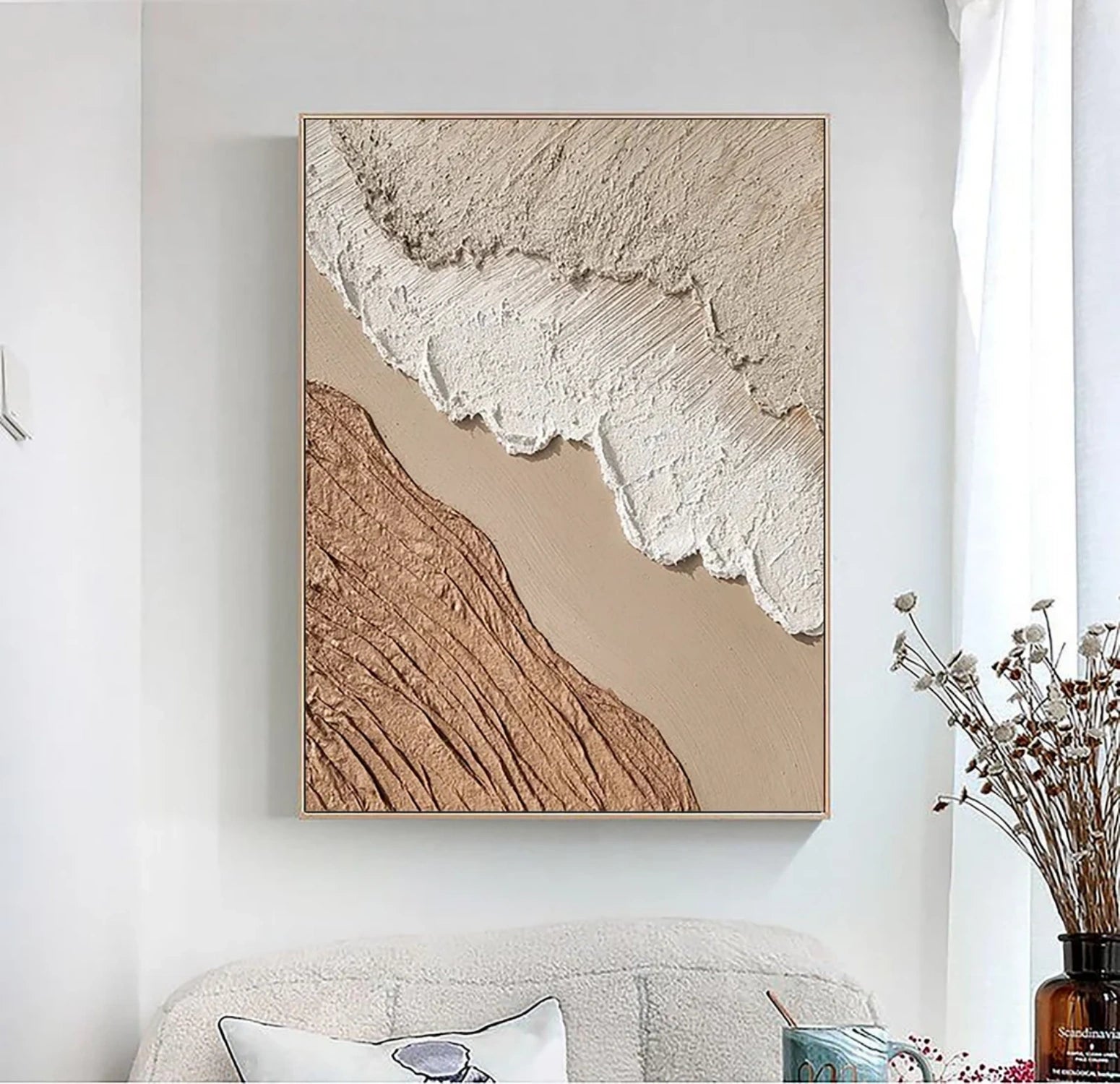 Beige & Brown Abstract Wall Art Print #BB141 - Modern Home Decor for Living Room, Bedroom & Office