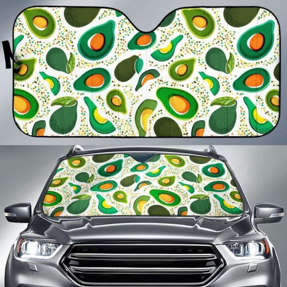 Premium Avocado Design Car Sun Shade - UV Protection & Heat Reduction for Vehicles - Perfect for Parking, Road Trips & Summer Driving