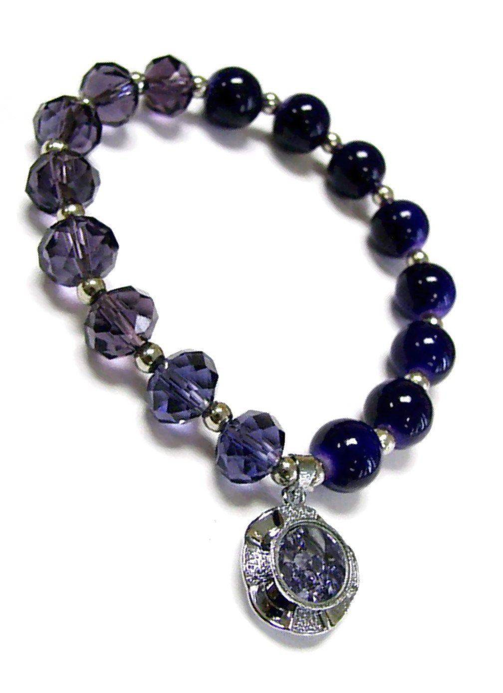 Amethyst Birthstone Bracelet for Women - February Birthday Gift, Glass Beaded Charm Bracelet, Christmas Jewelry Present - Perfect for Gifting, Daily Wear & Special Occasions