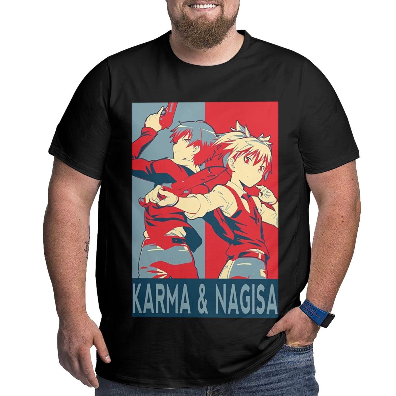 Karma Akabane Assassination Classroom Anime 3D Printed T-Shirt - Men's Big Size Loose Fit Short Sleeve Tee for Summer | Casual Wear, Cosplay, Anime Convention Outfit