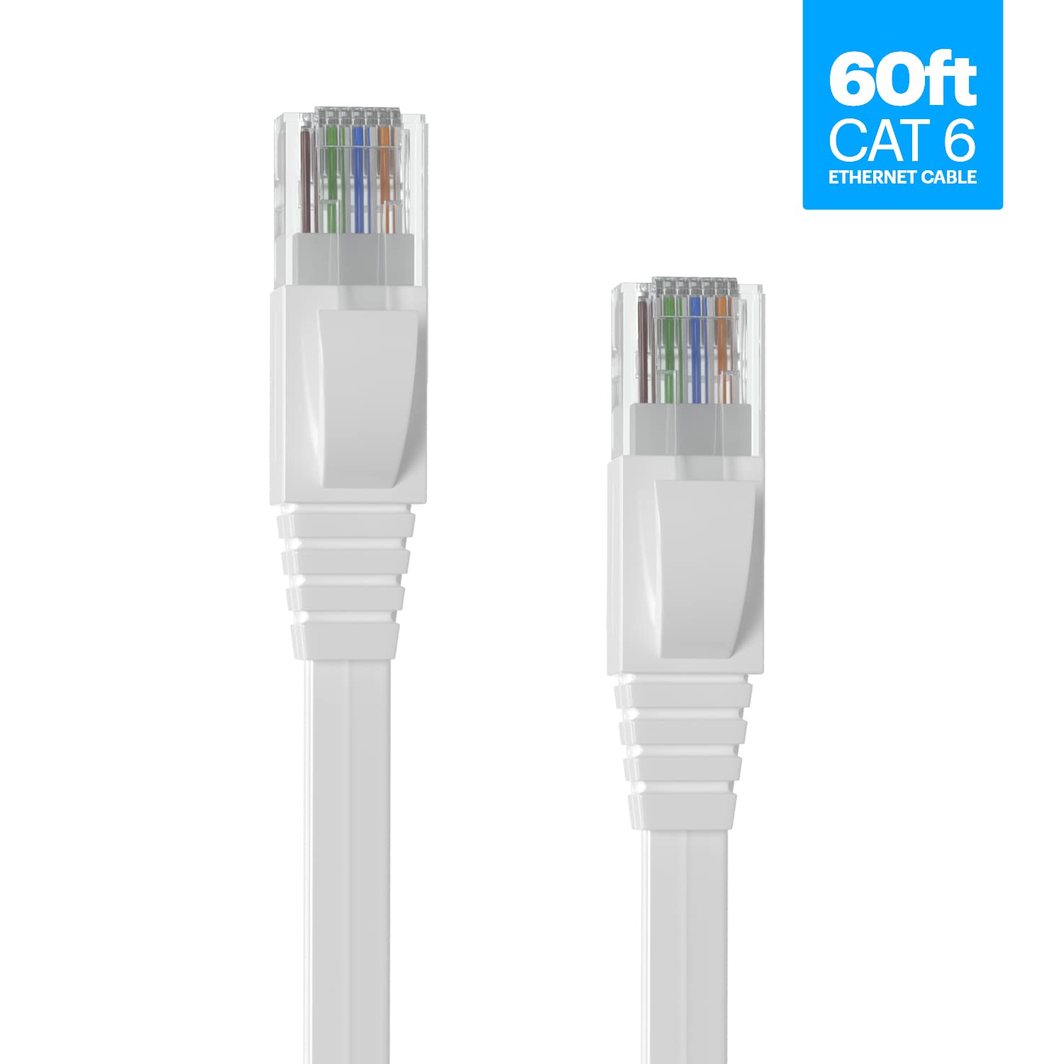 Amcrest CAT6E 4K-Rated 60ft POE Ethernet Cable - High-Speed Internet & Network Cable for PoE Security IP Cameras, Smart TVs, Gaming Consoles (PS4/Xbox One), Routers & Computers - Perfect for Home & Office Networking