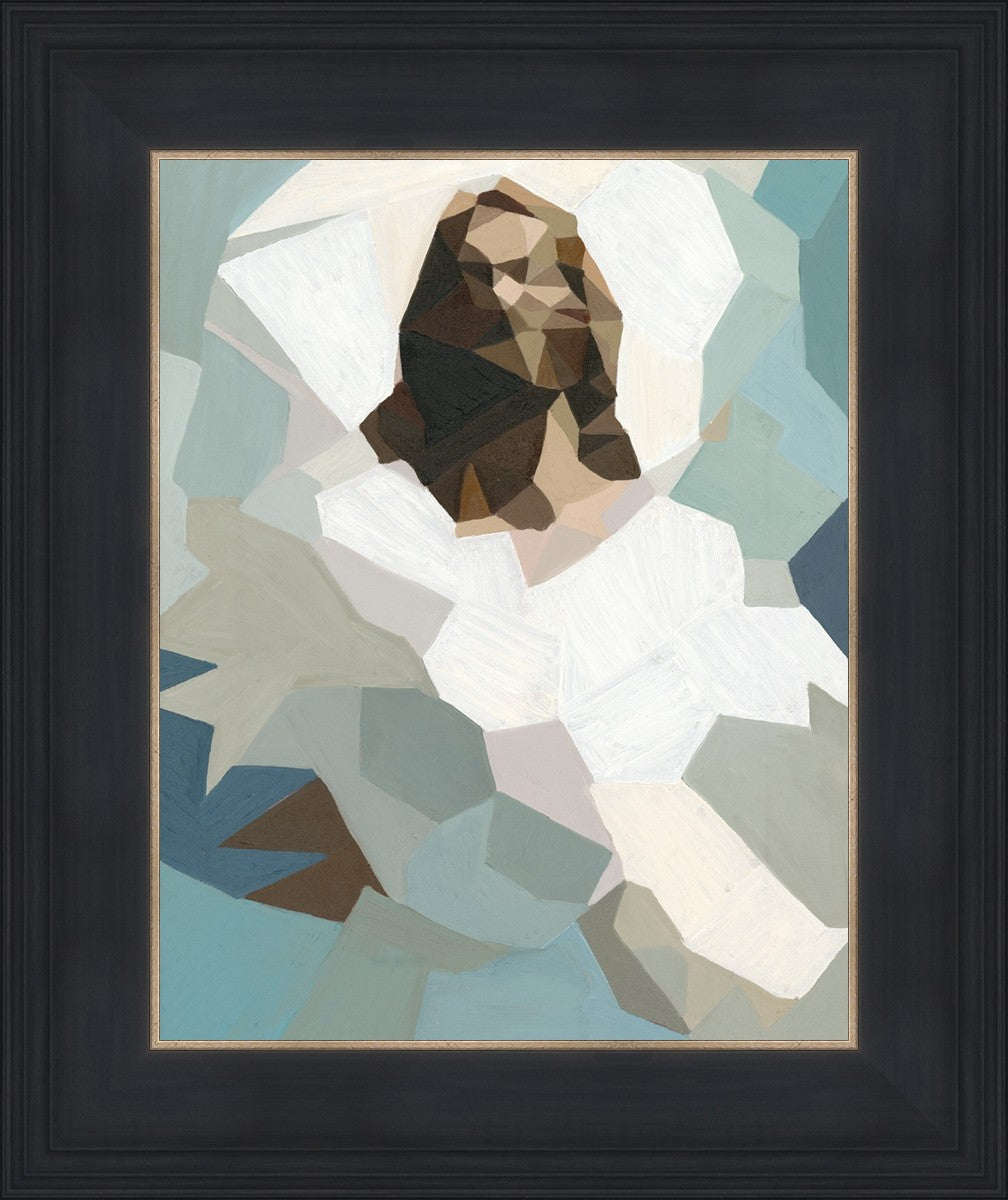 Christ In Blue By Brittany Lemmon - Religious Wall Art for Home & Church Decor - Perfect for Living Room, Bedroom & Prayer Spaces