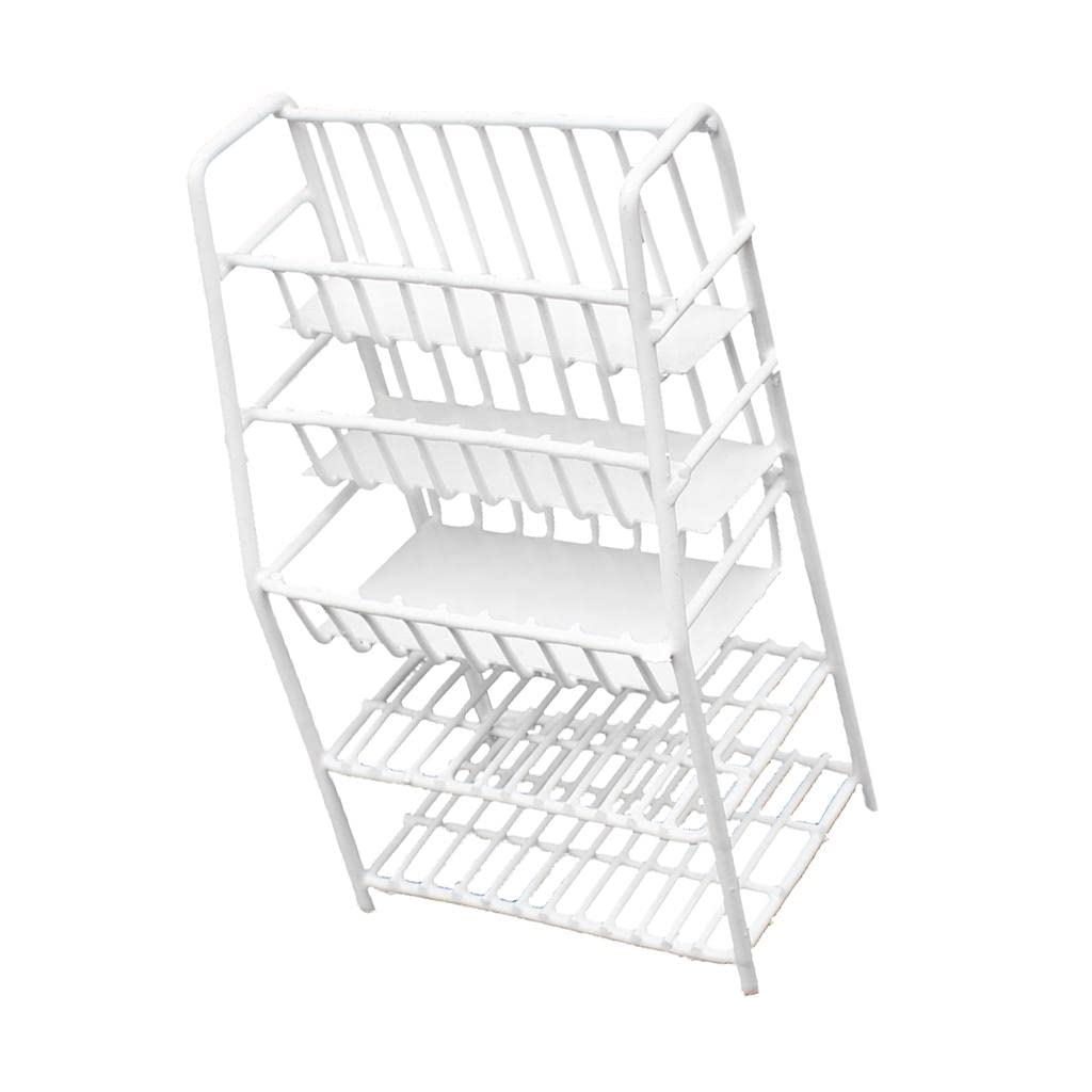 Amagogo White 1/12 Scale Miniature Wooden Bookcase - Dollhouse Furniture for Collectors & Model Displays | Perfect for DIY Dollhouse Decor, Miniature Libraries & Room Displays