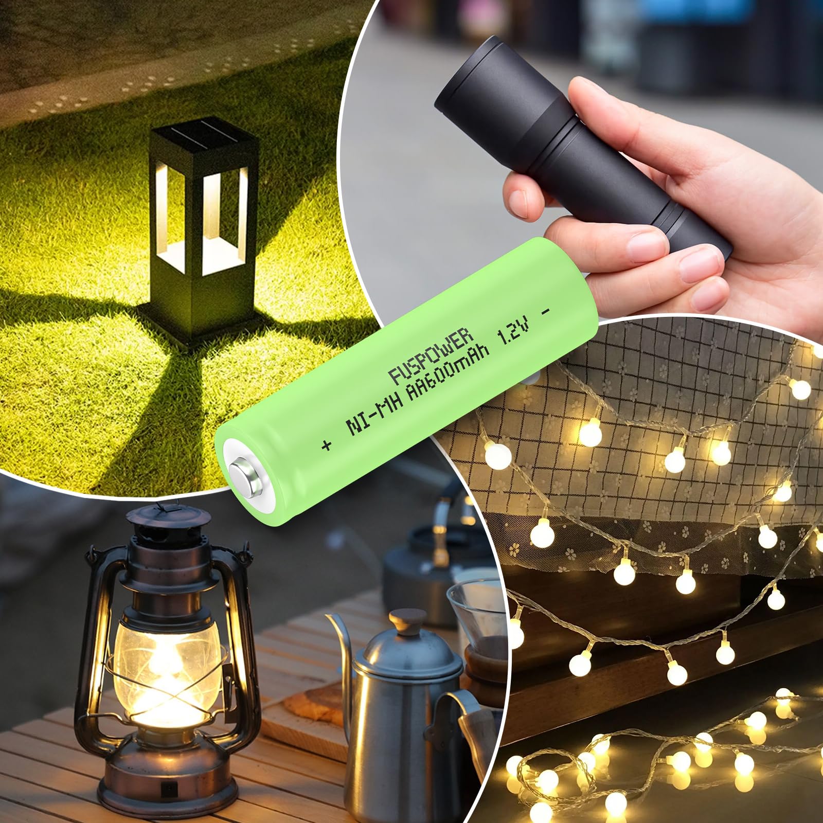 Best Rechargeable AA NiMH Batteries 8-Pack - 600mAh 1.2V Double A Solar Light Batteries for Outdoor Pathway Lights, Garden Landscaping & Home Devices - Long Lasting Power for Solar Lights, Flashlights, Toys & Electronics