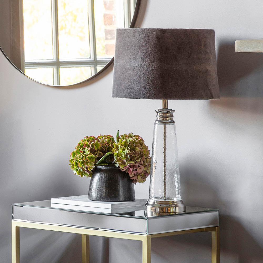 Endon Winslet 1-Light Hammered Glass Table Lamp - Modern Bedside Lighting for Bedroom, Living Room & Office Decor