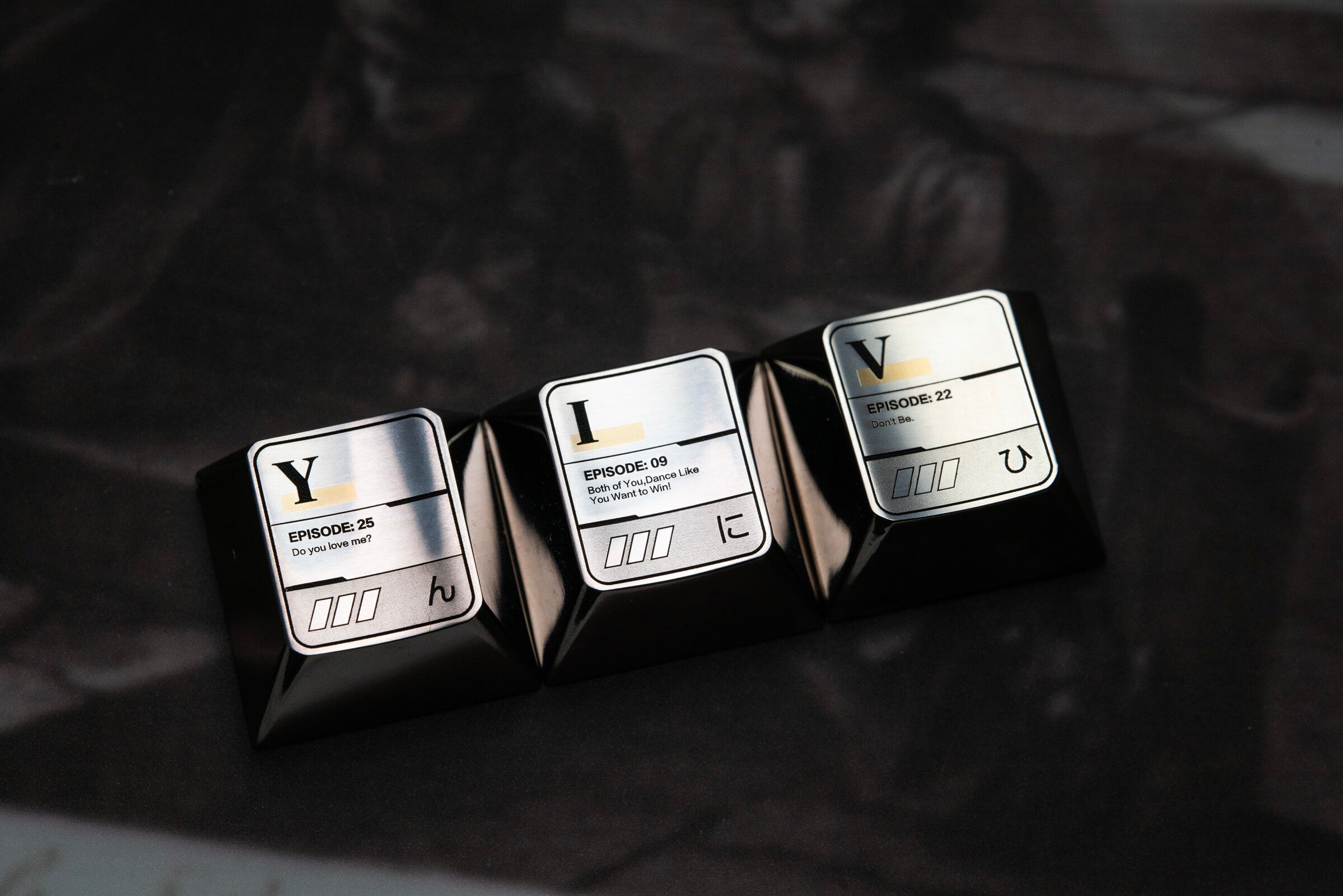 EVA Themed 26-Letter Titanium Alloy Keycap Set - Custom Metal Anime Keycaps for Mechanical Keyboards | Perfect for Gaming, Typing & PC Enthusiasts