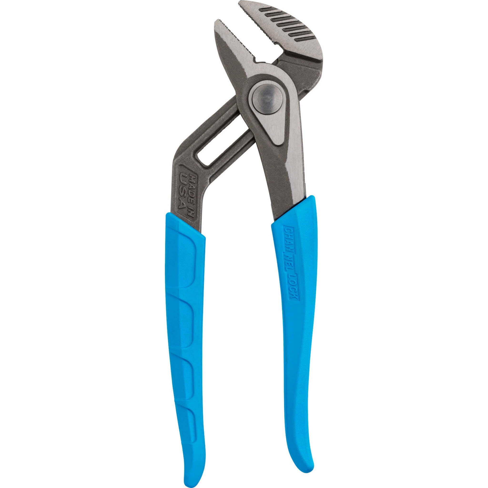 CHANNELLOCK SpeedGrip Push Button Tongue & Groove Pliers - Forged Carbon Steel, Rust Resistant, Laser Heat Treated Teeth, SAFE T STOP, Comfort Grips - Ideal for Plumbing, HVAC, and Automotive Repairs