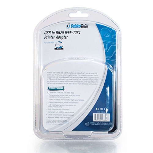 C2G 16899 USB to DB25 Parallel Printer Adapter Cable - 6 Feet (1.82m) Beige | Connect Legacy Printers to Modern Computers | Perfect for Office, Home & Industrial Printing Needs