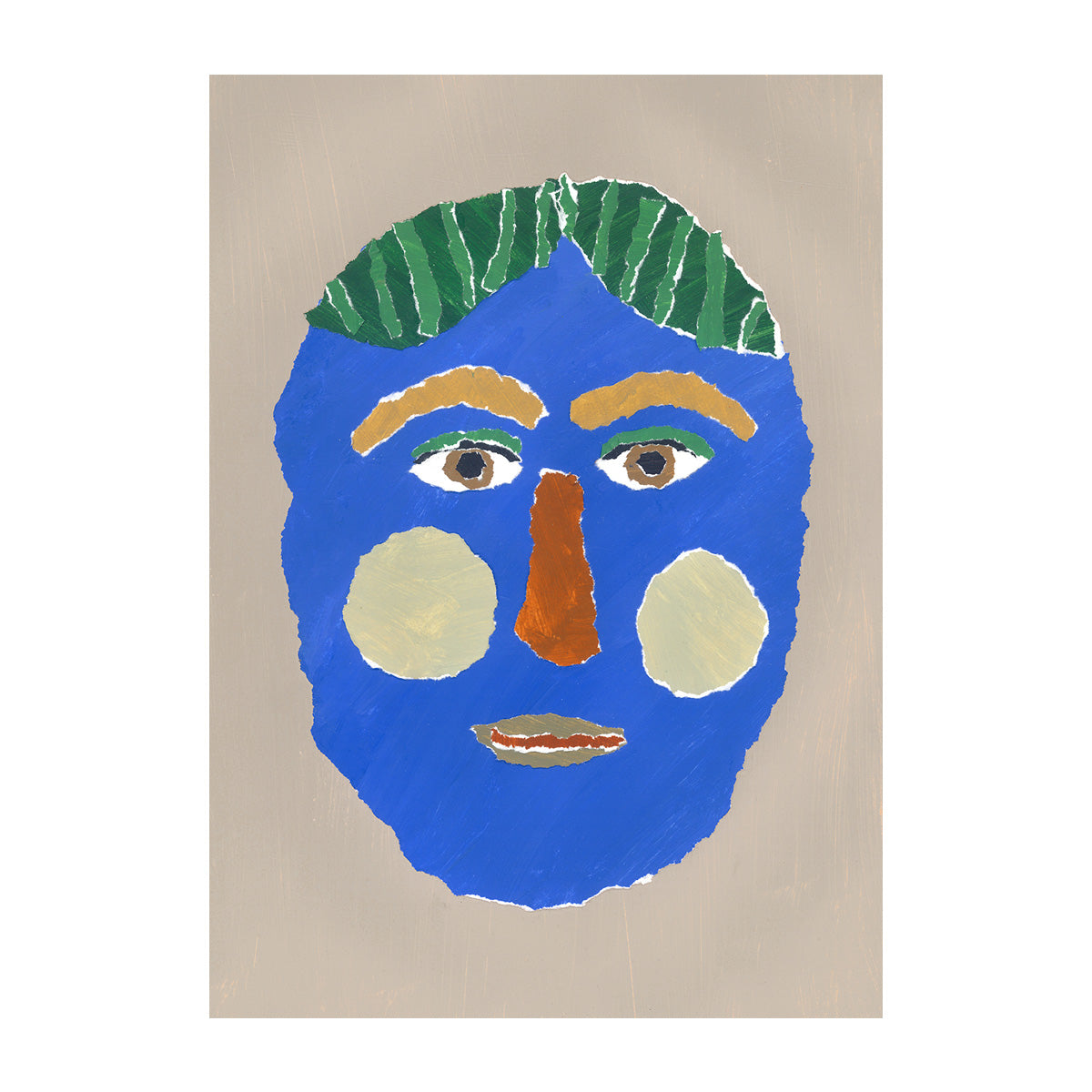 Green Hair Portrait Print - Unique Wall Art Decor for Living Room, Bedroom & Office | Modern Abstract Canvas Painting for Home & Office Decor