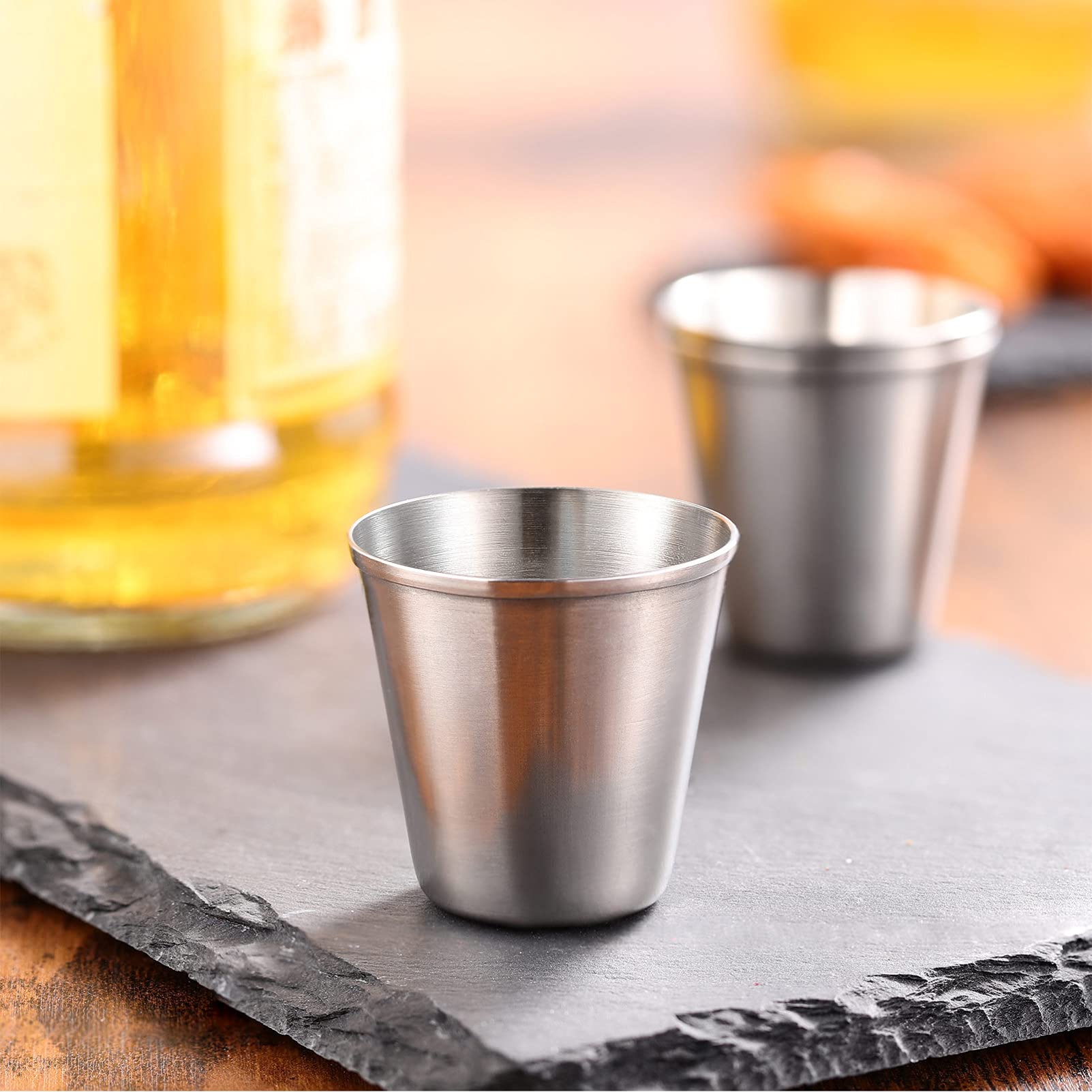NUOBESTY 12-Pack Stainless Steel Espresso Shot Cups 30ml (1oz) - Unbreakable Metal Drinking Glasses for Coffee, Tea, Bourbon - Perfect for Camping, Travel & Outdoor Use